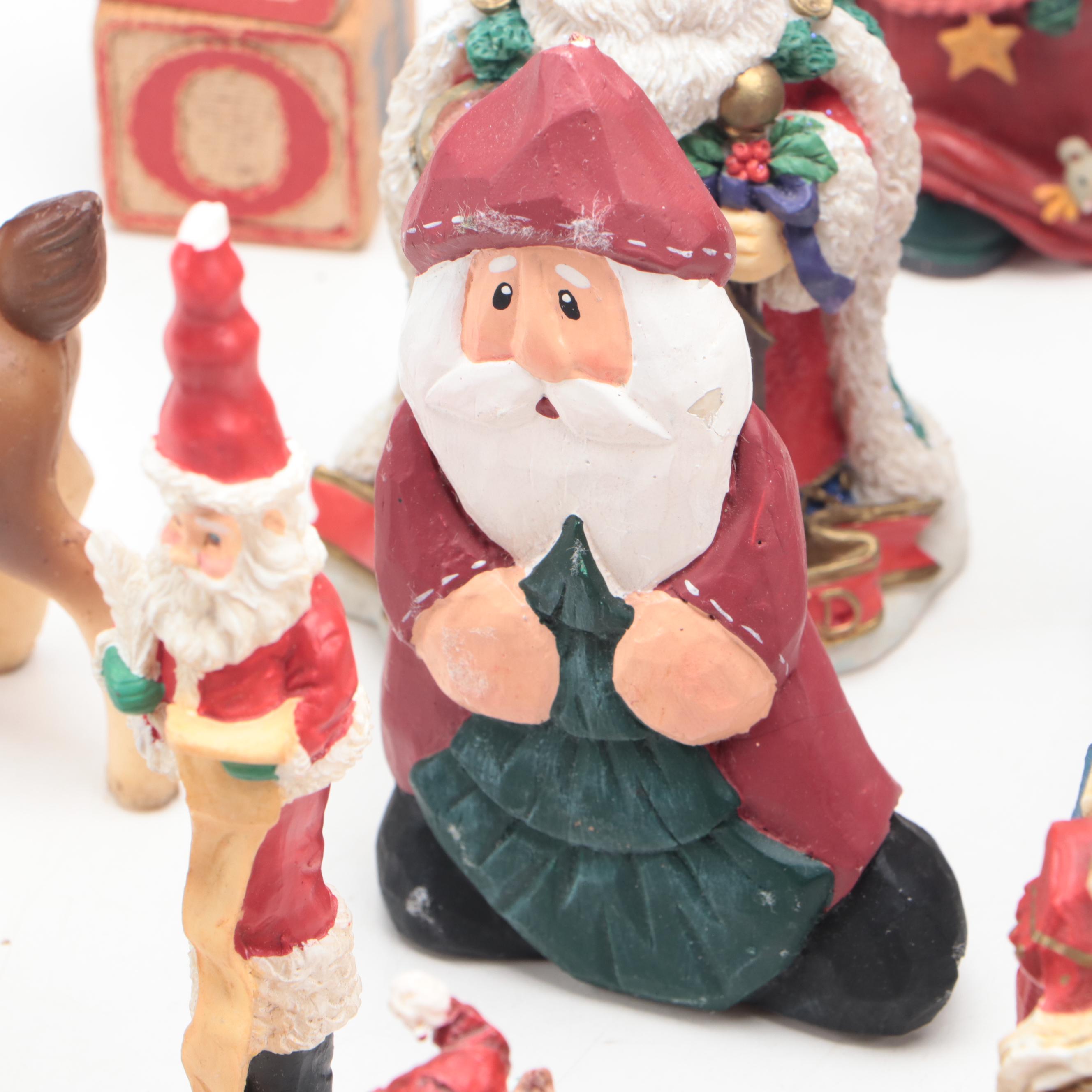Folk Art and Whimsical Santa Claus Ornaments