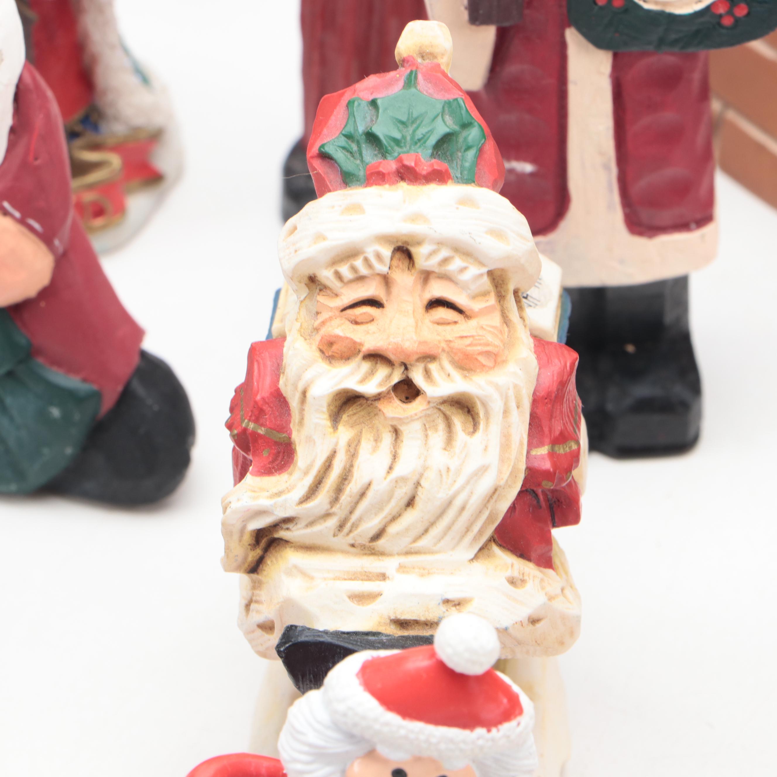Folk Art and Whimsical Santa Claus Ornaments