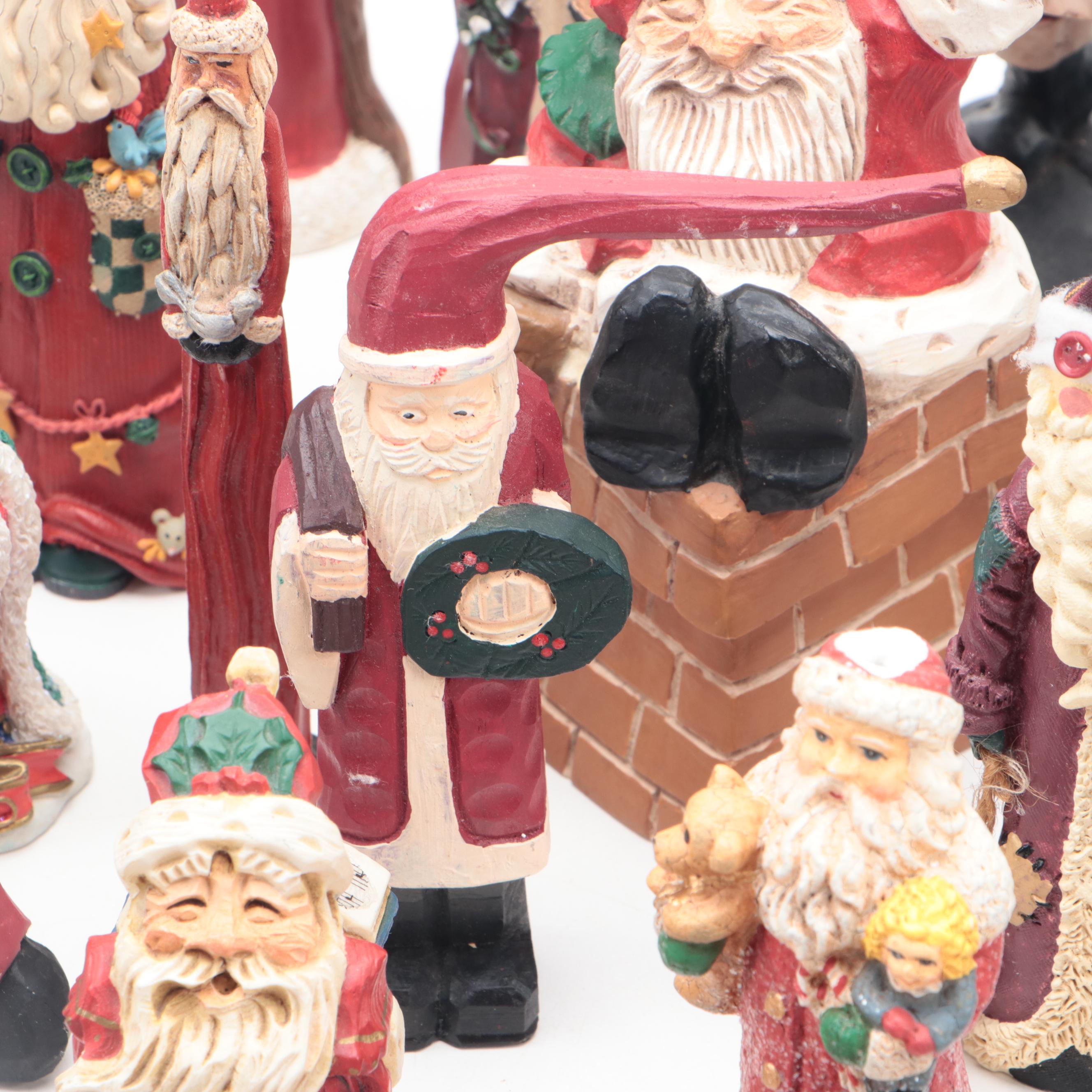 Folk Art and Whimsical Santa Claus Ornaments