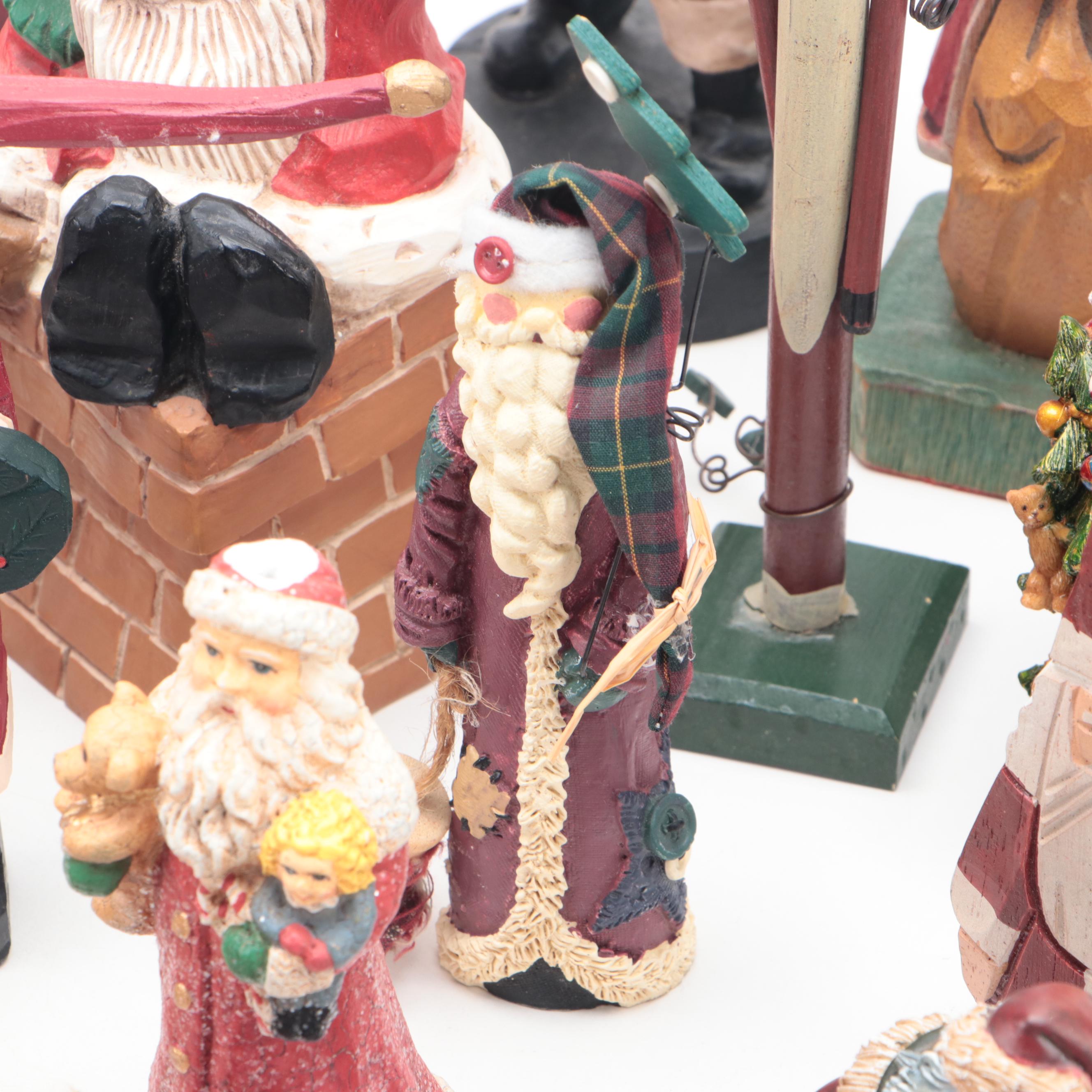 Folk Art and Whimsical Santa Claus Ornaments