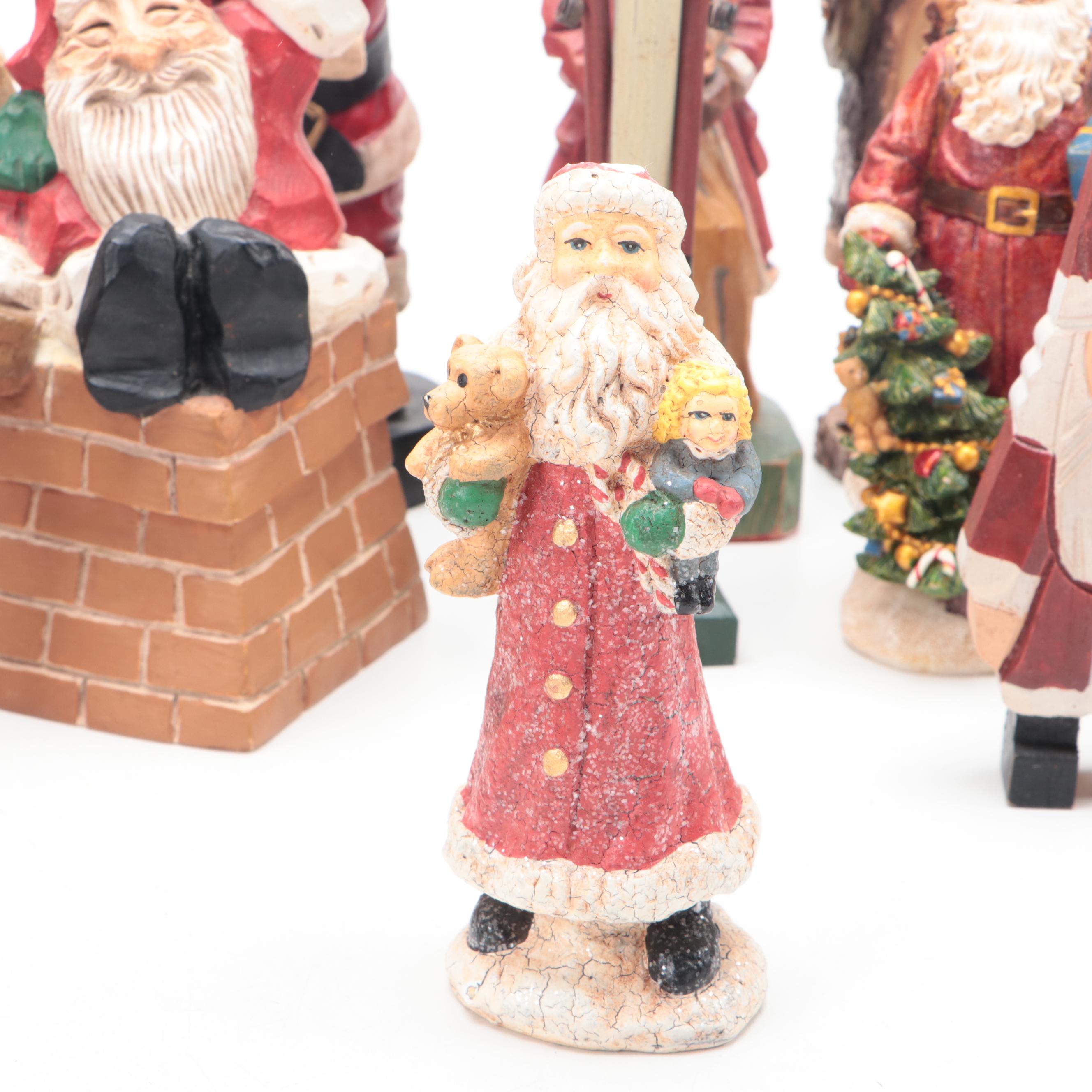 Folk Art and Whimsical Santa Claus Ornaments
