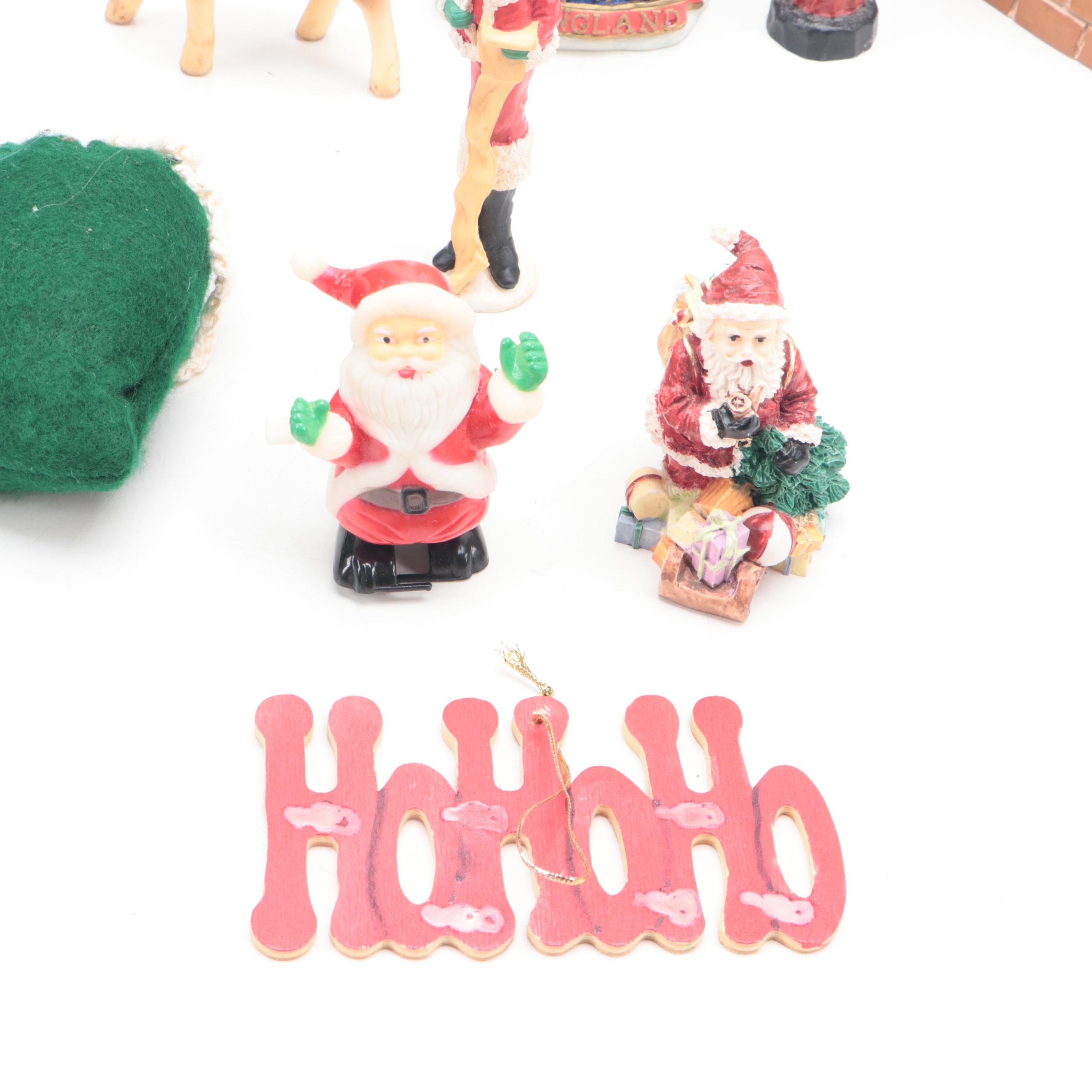 Folk Art and Whimsical Santa Claus Ornaments