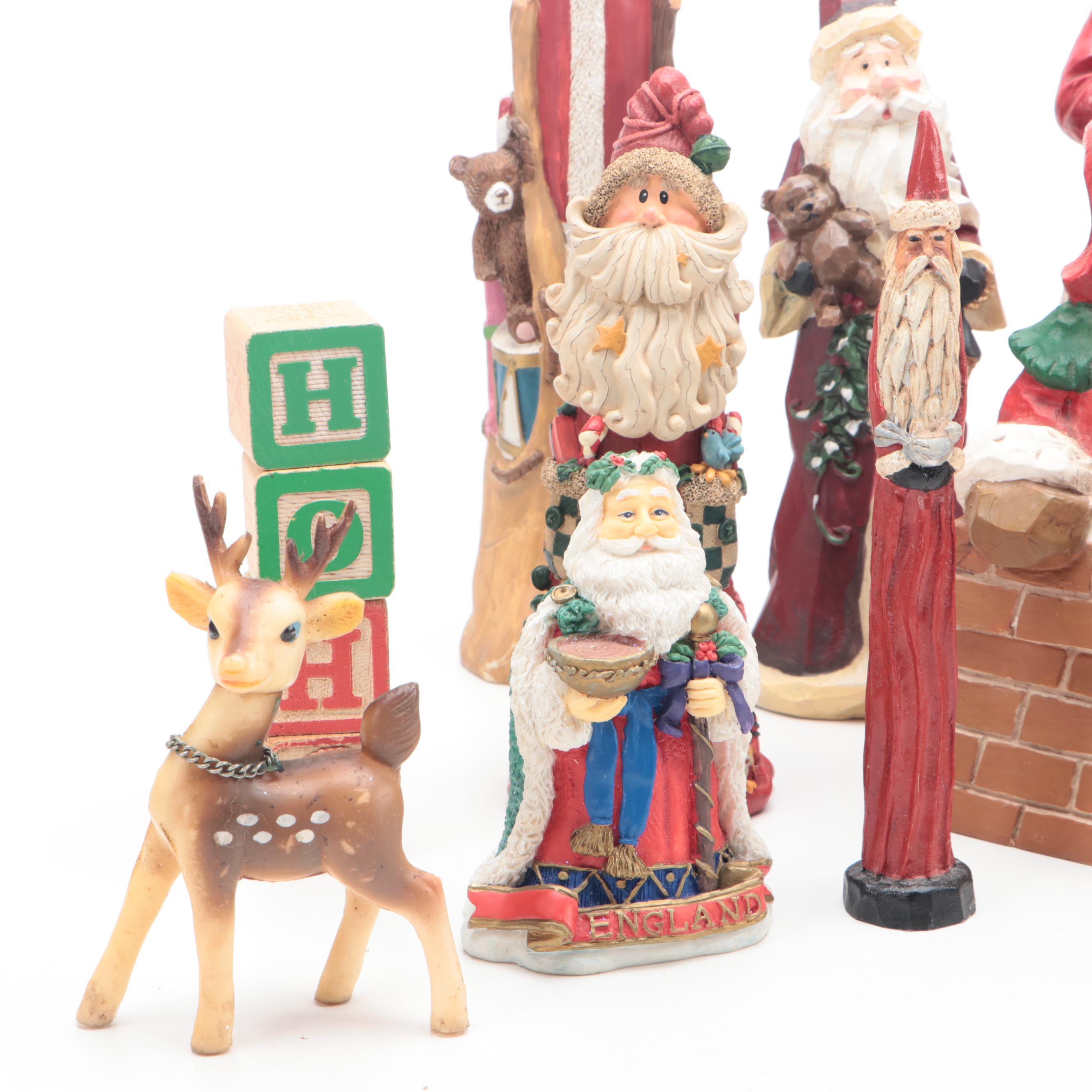 Folk Art and Whimsical Santa Claus Ornaments