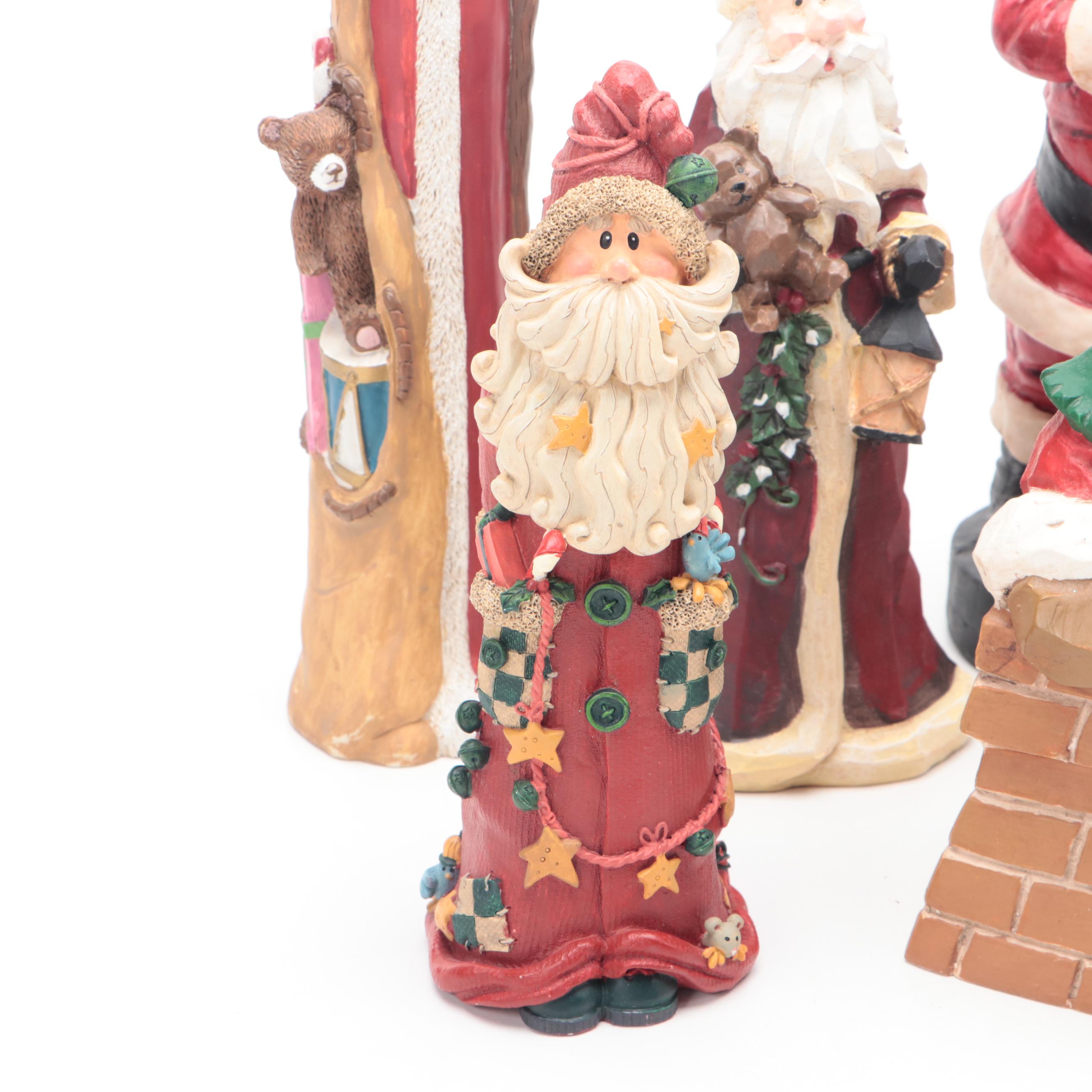 Folk Art and Whimsical Santa Claus Ornaments
