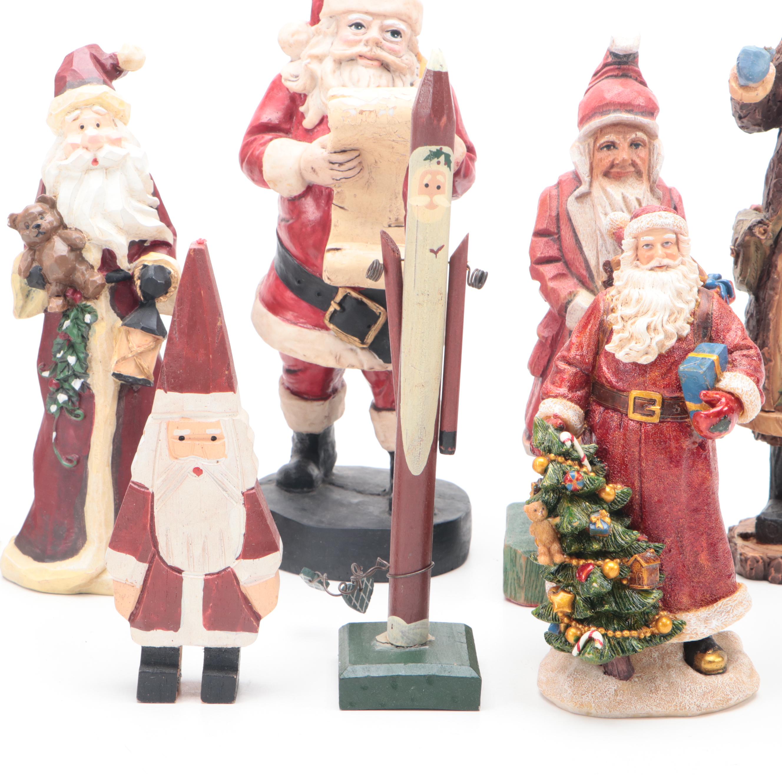 Folk Art and Whimsical Santa Claus Ornaments
