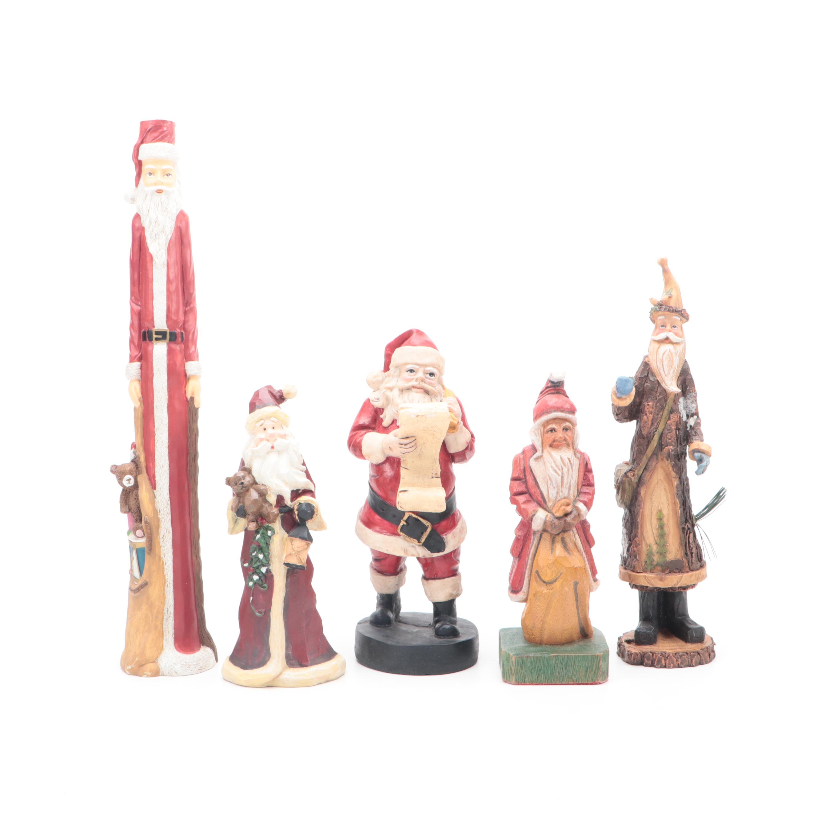Folk Art and Whimsical Santa Claus Ornaments