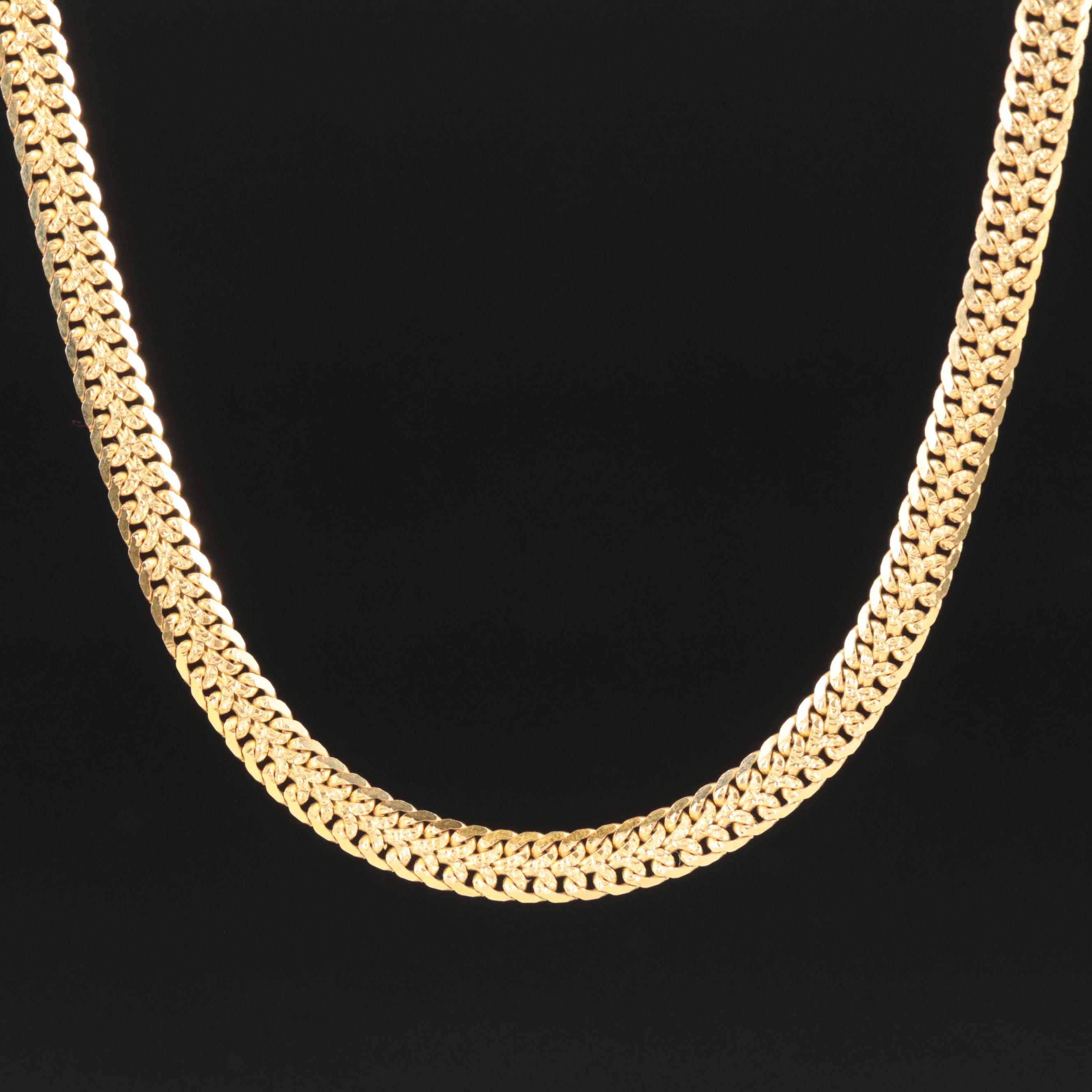 14K Double Curb Chain Necklace