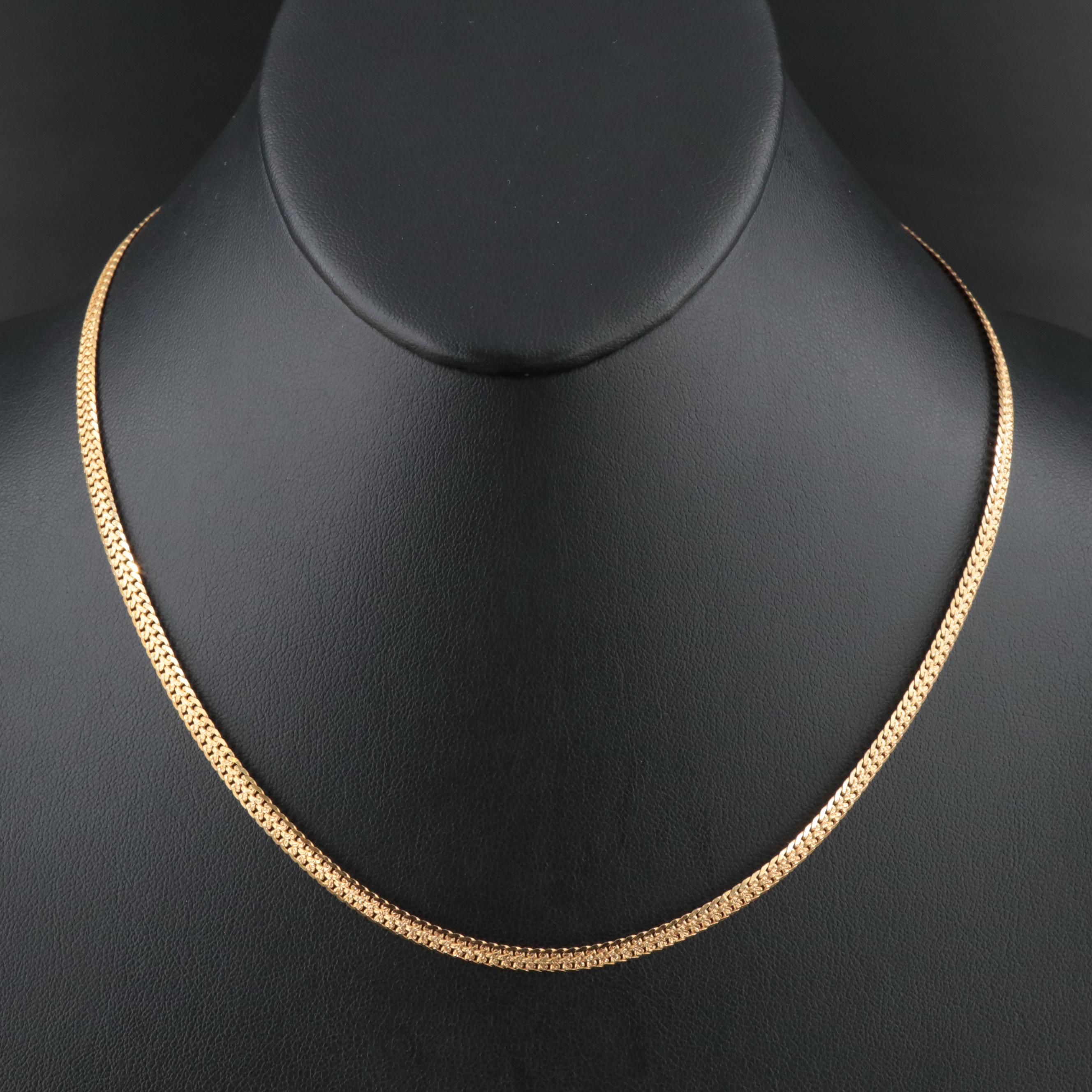 14K Double Curb Chain Necklace