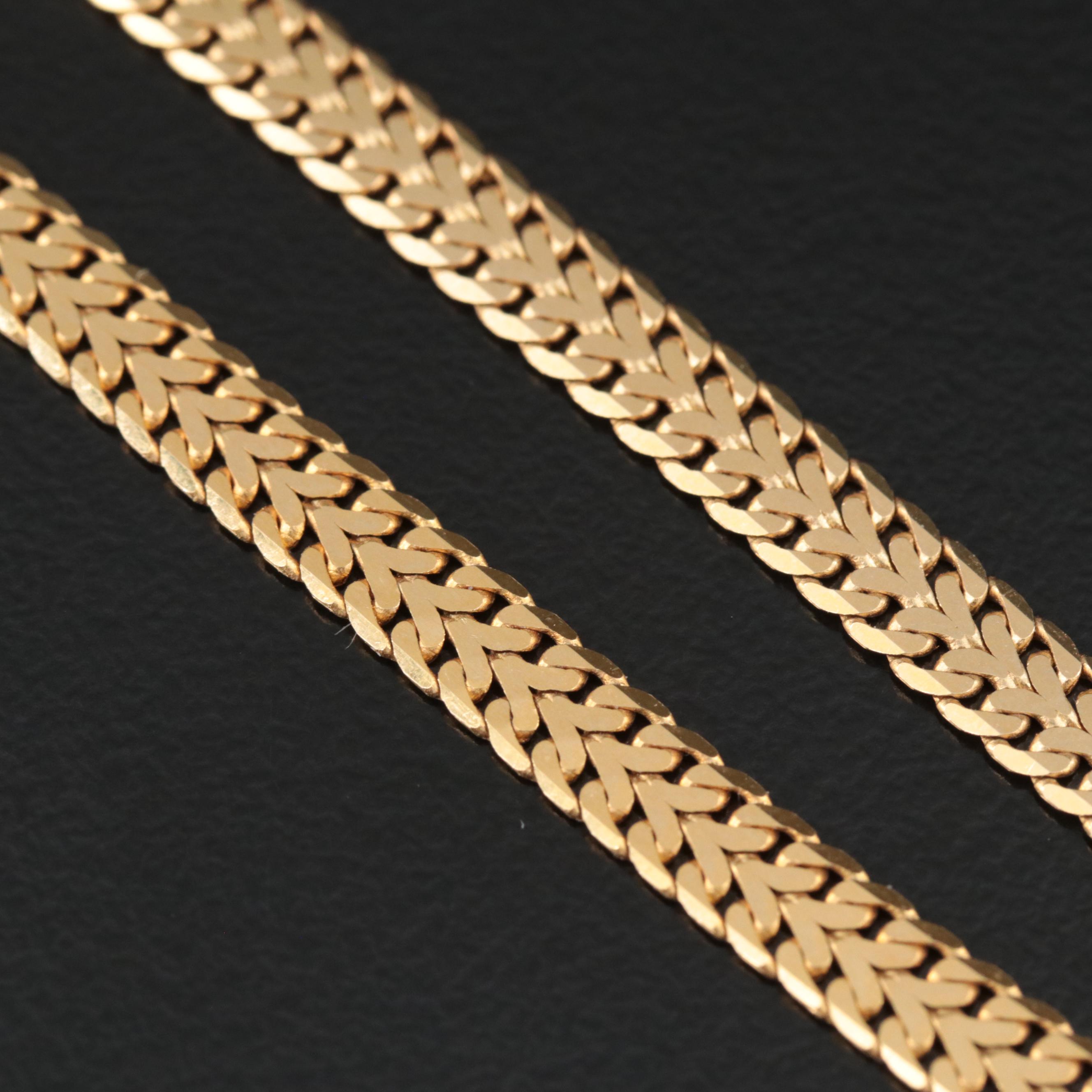 14K Double Curb Chain Necklace