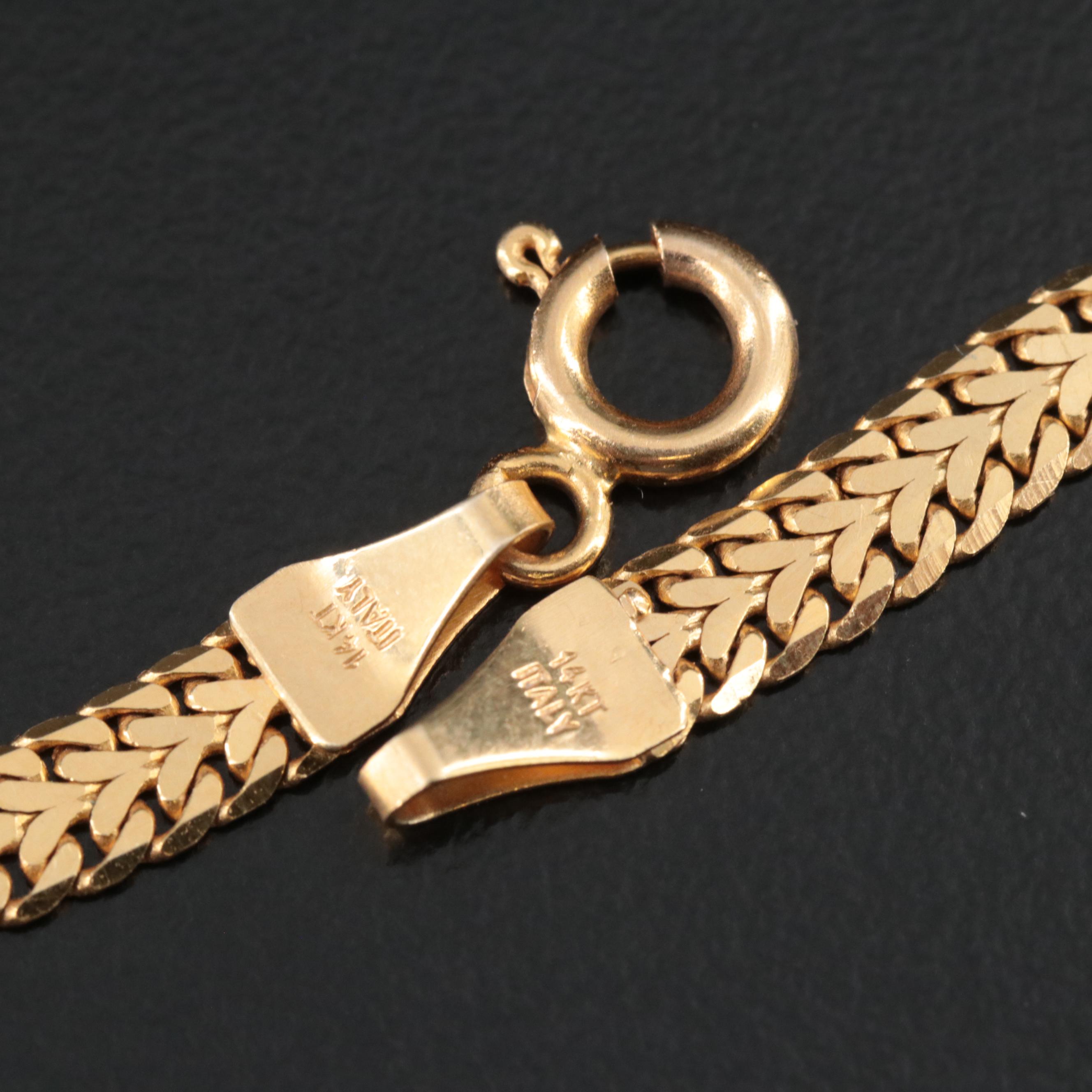 14K Double Curb Chain Necklace