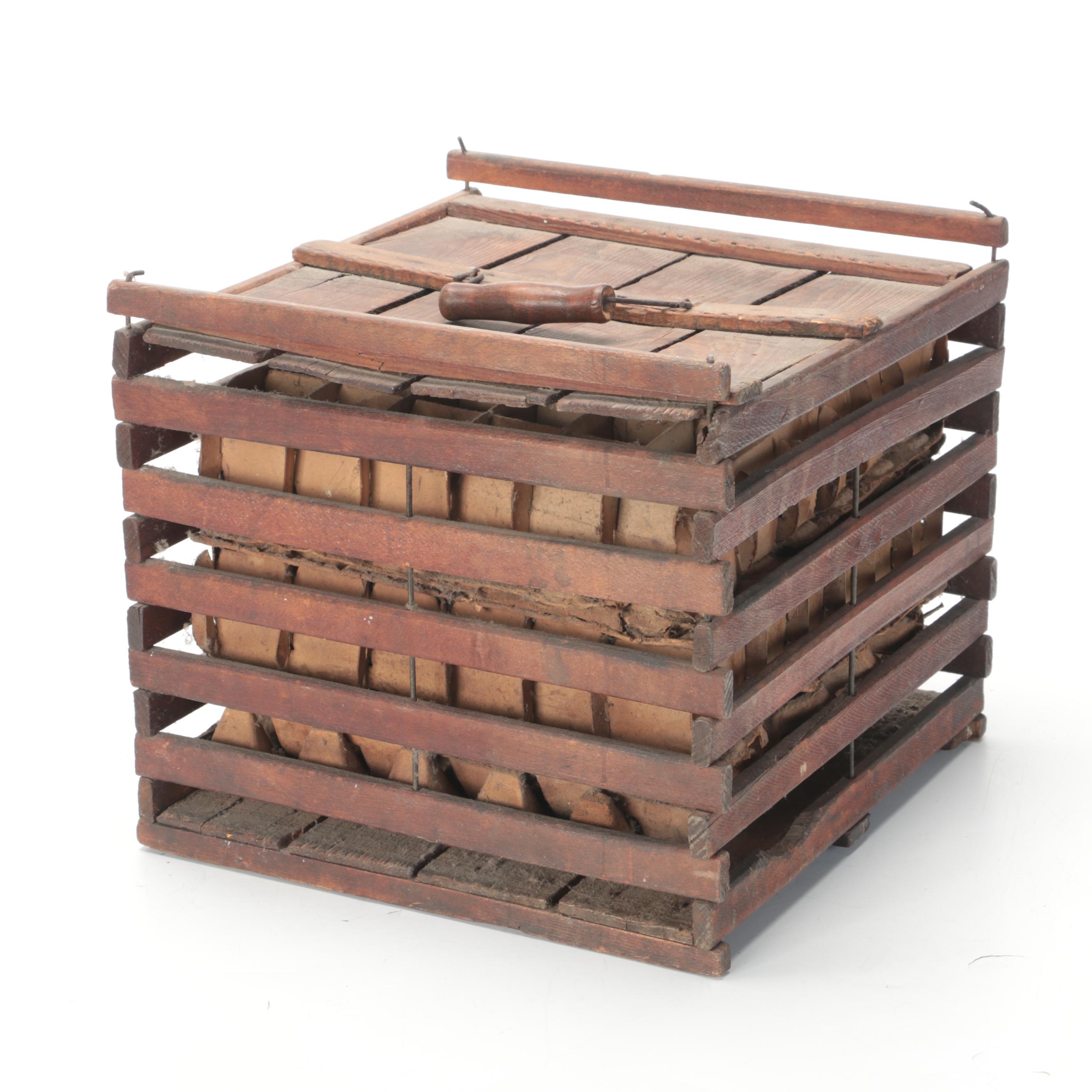 Wooden Crate With Cardboard Bottle Dividers EBTH