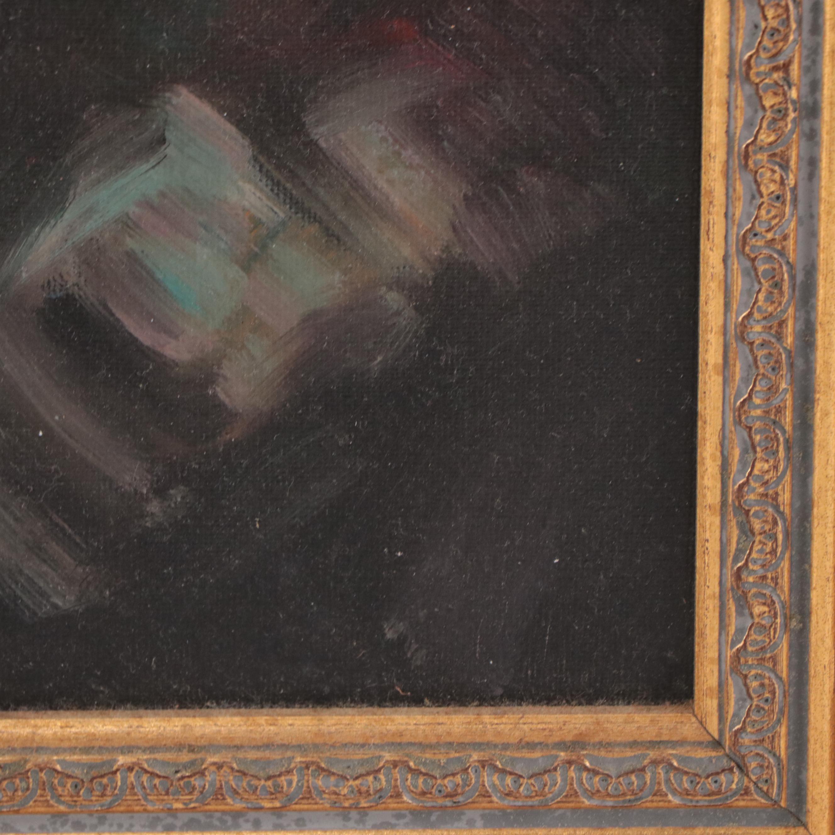 Portrait Oil Painting of Reclining Male Figure on Rocky Coastline