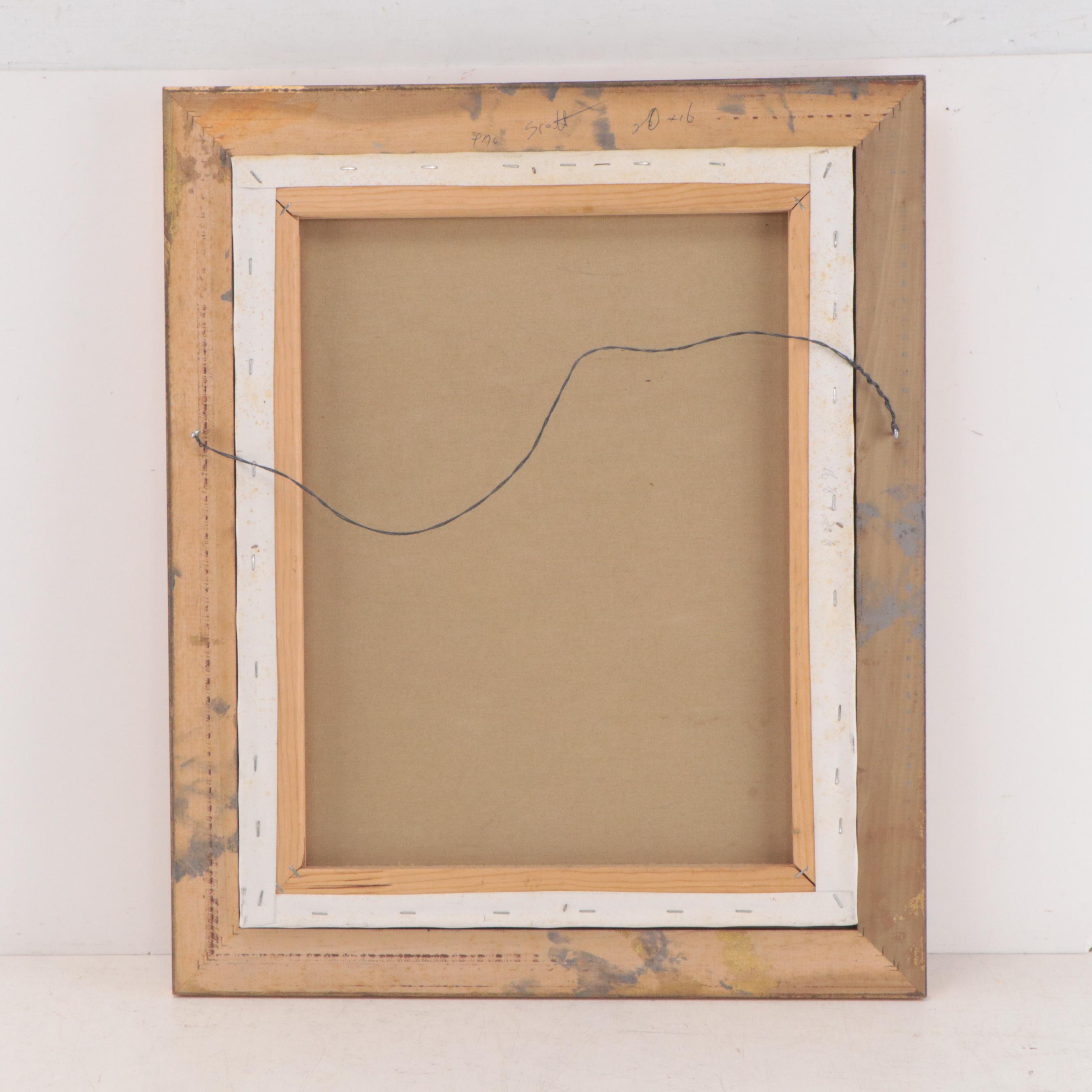 Portrait Oil Painting of Reclining Male Figure on Rocky Coastline