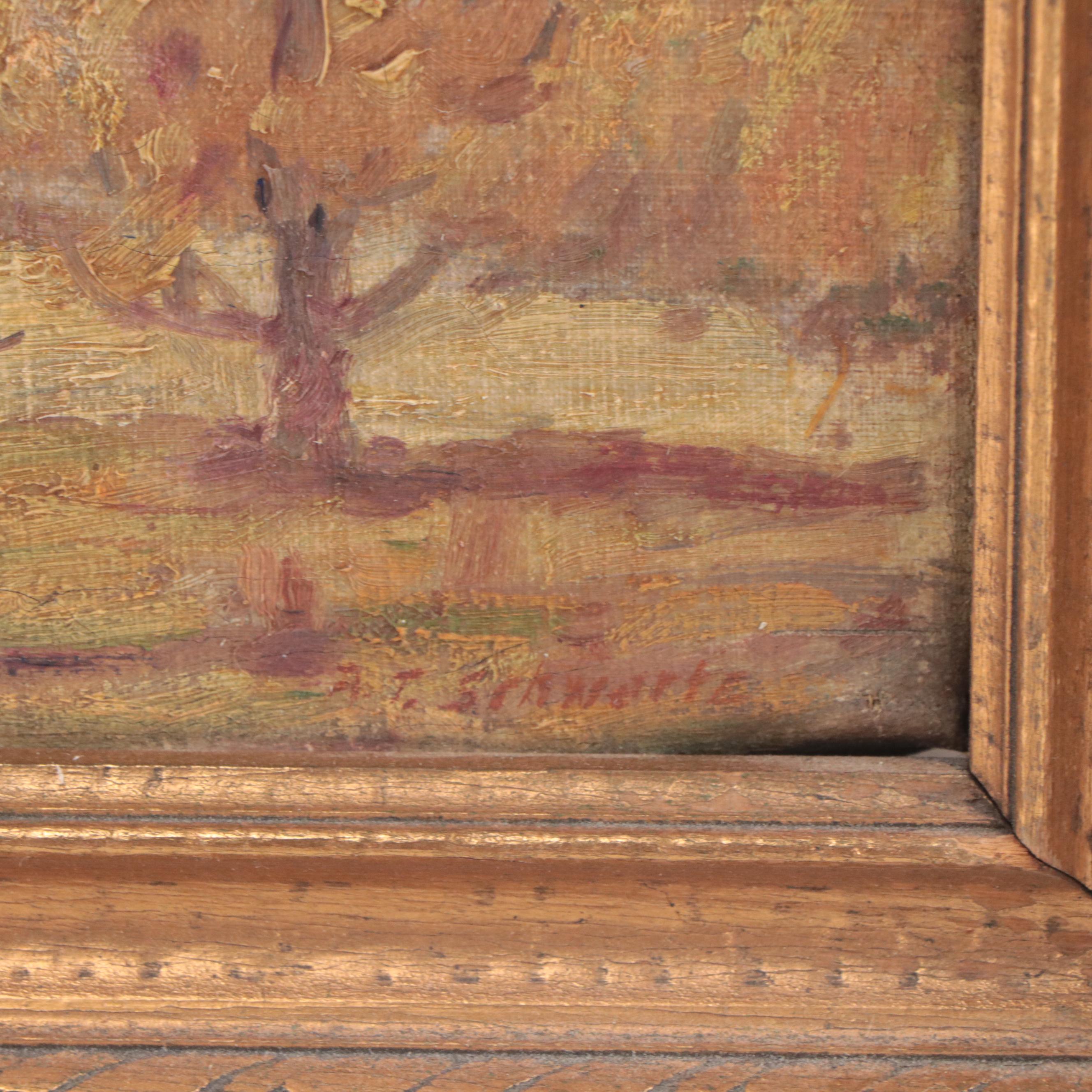 Andrew T. Schwartz Landscape Oil Painting of Mountainous Landscape