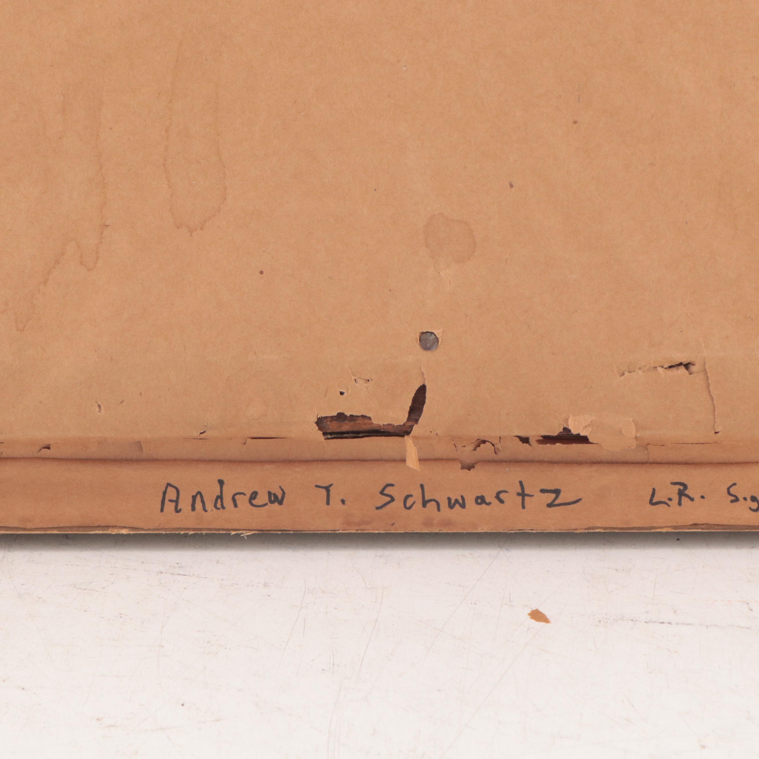 Andrew T. Schwartz Landscape Oil Painting of Mountainous Landscape