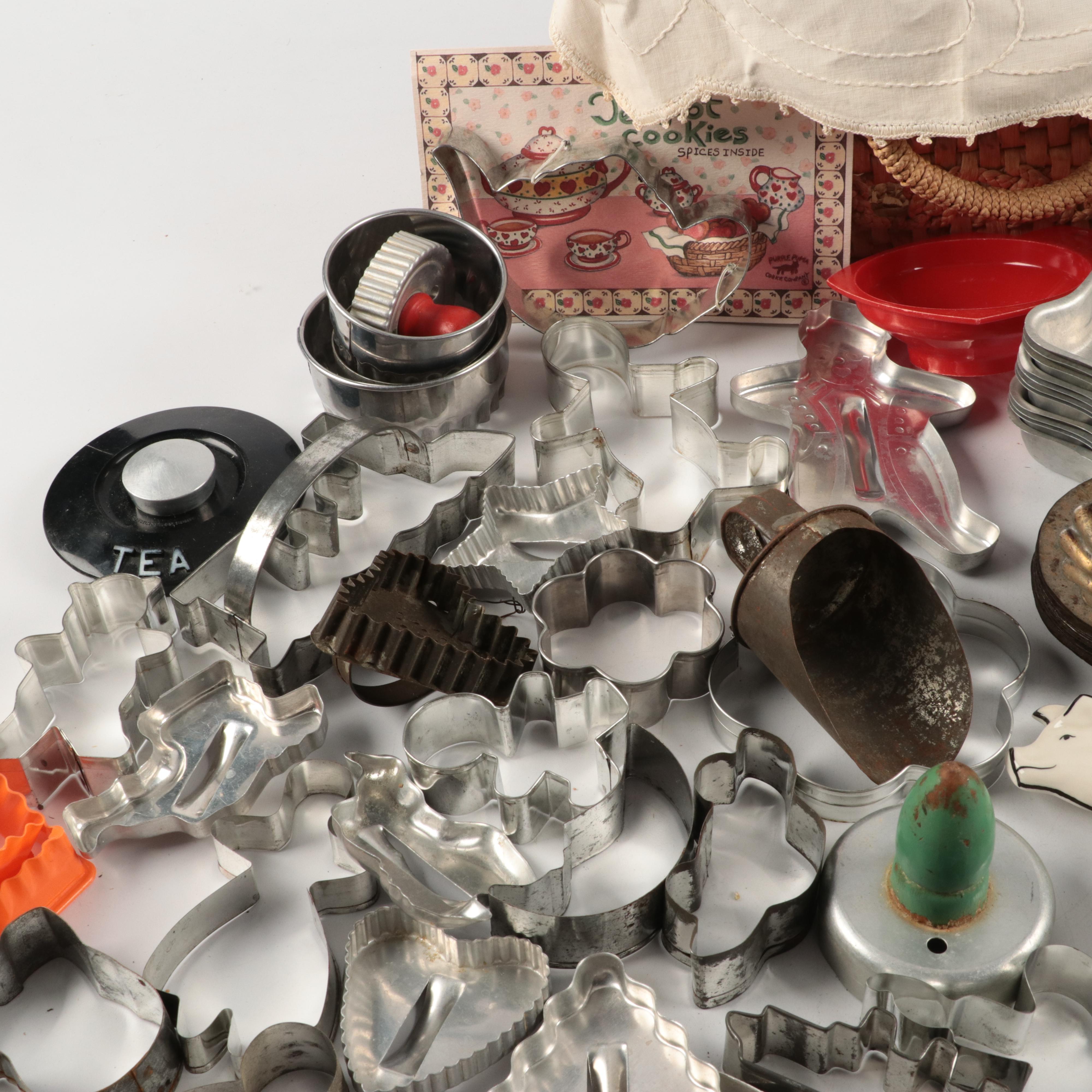 Aluminum Tea Caddy, Metal Cookie Cutters, and More Kitchenalia