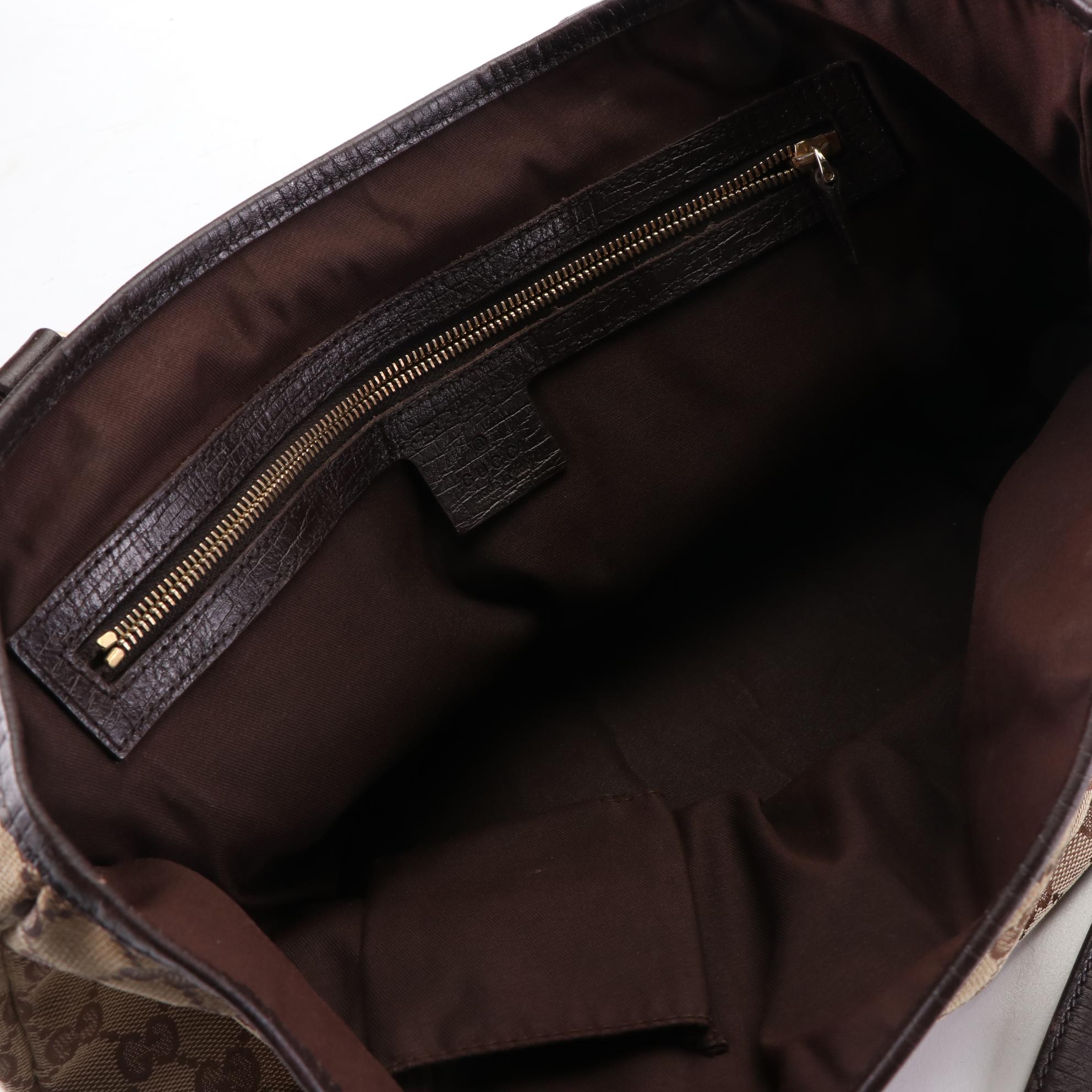 Gucci Jolicoeur Tote in GG Canvas and Leather Trim with Web Stripe Detail