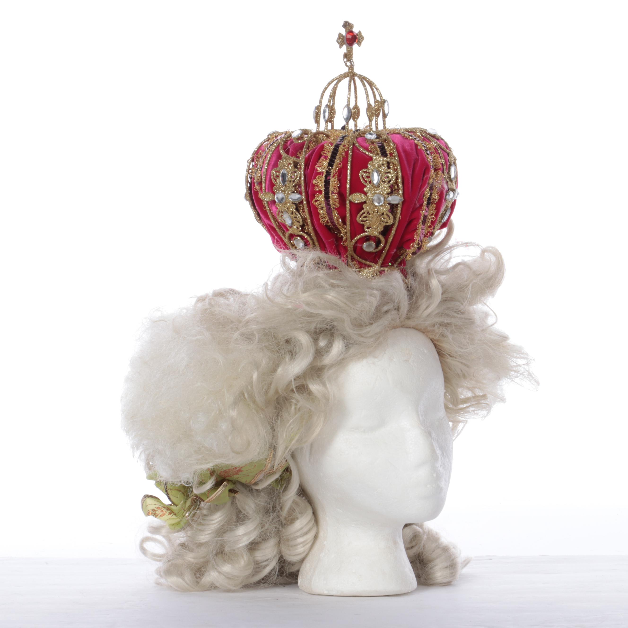 Handmade King Louis XVI Costume with Wig, Scepter, and More