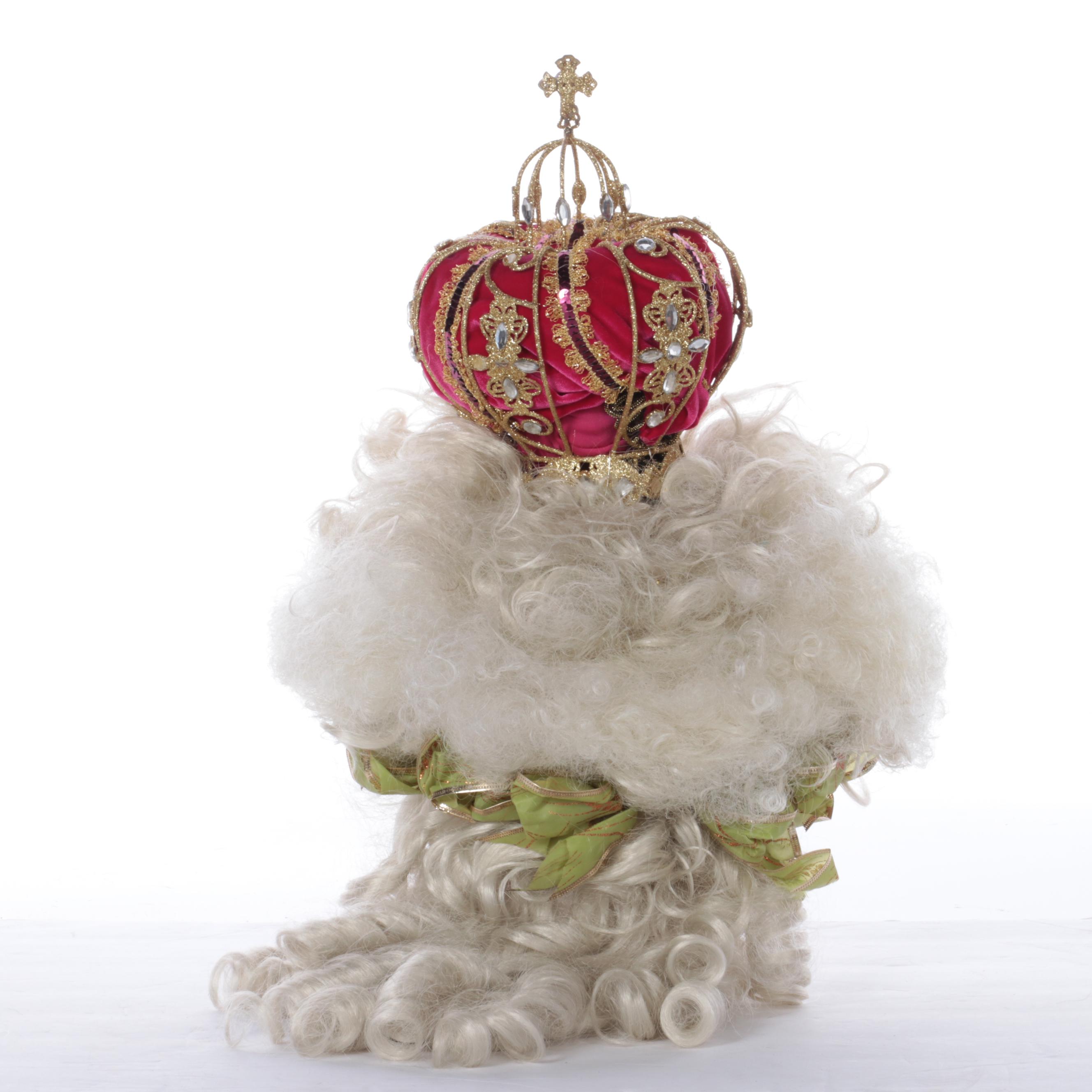 Handmade King Louis XVI Costume with Wig, Scepter, and More