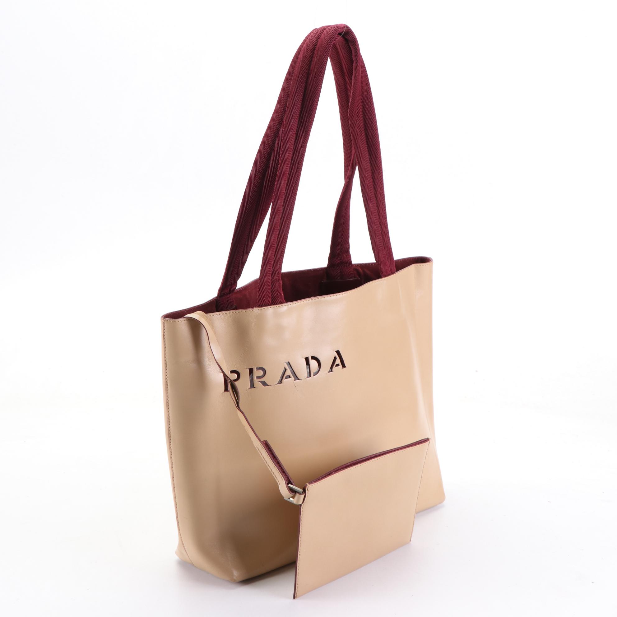 Prada Shopping Tote B10189 in Calfskin Leather with Pouch