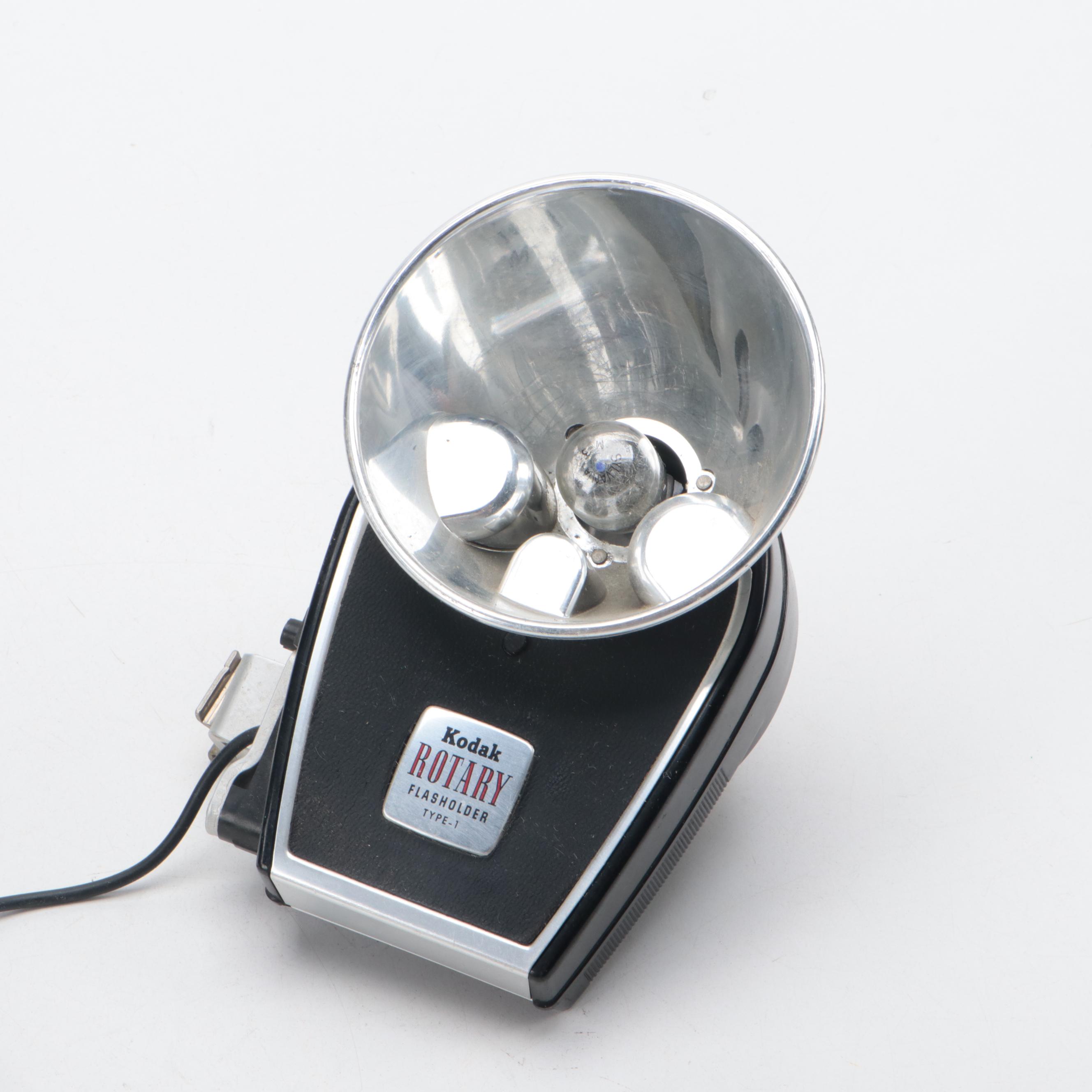 Polaroid Land Camera 103 With and Kodak Pony and Flashbulbs, Accessories