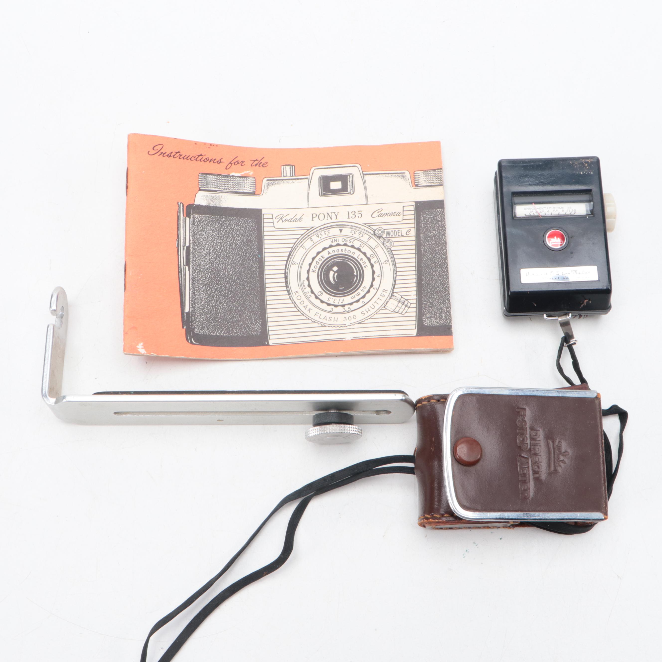 Polaroid Land Camera 103 With and Kodak Pony and Flashbulbs, Accessories