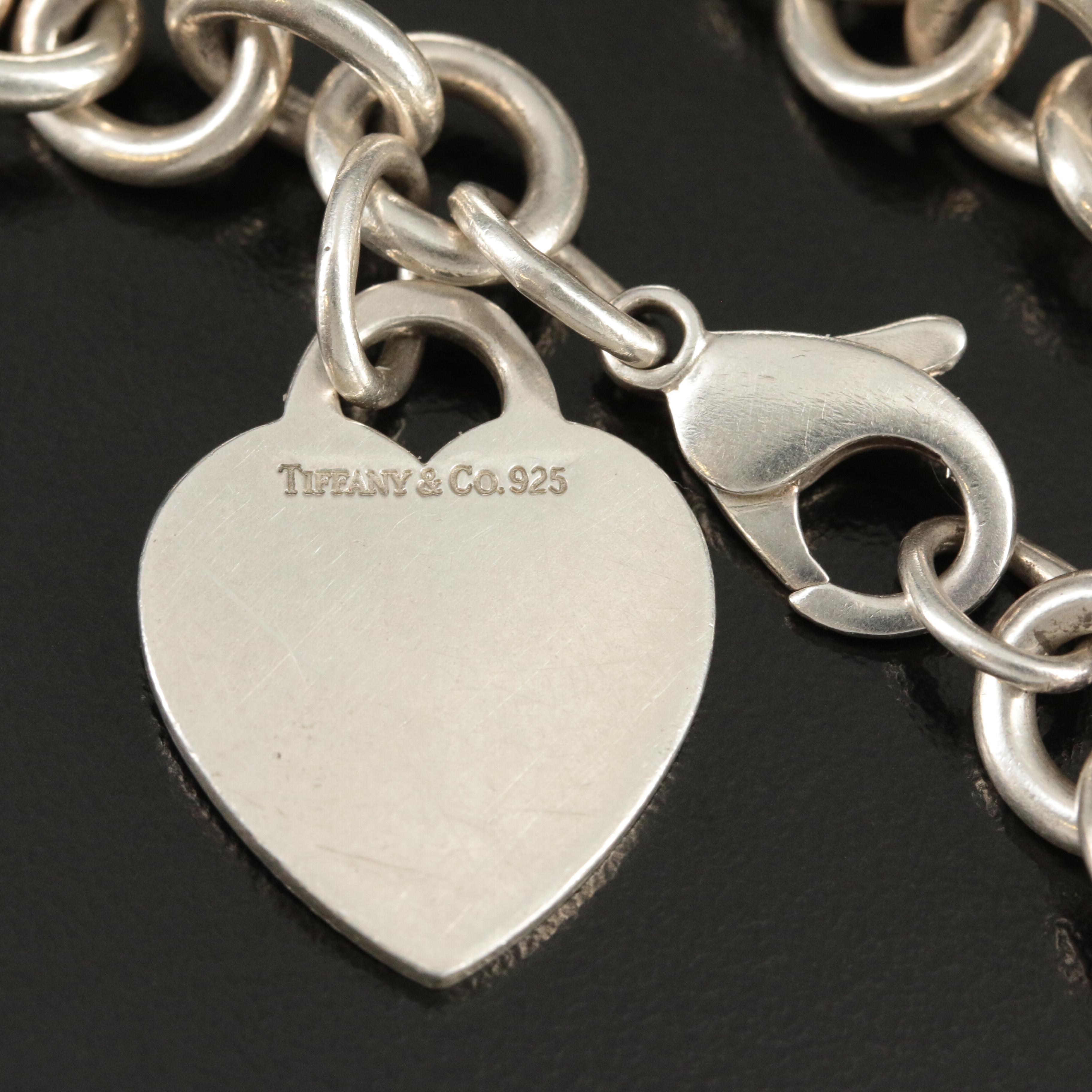 Tiffany & Co. Sterling Heart Charm Bracelet