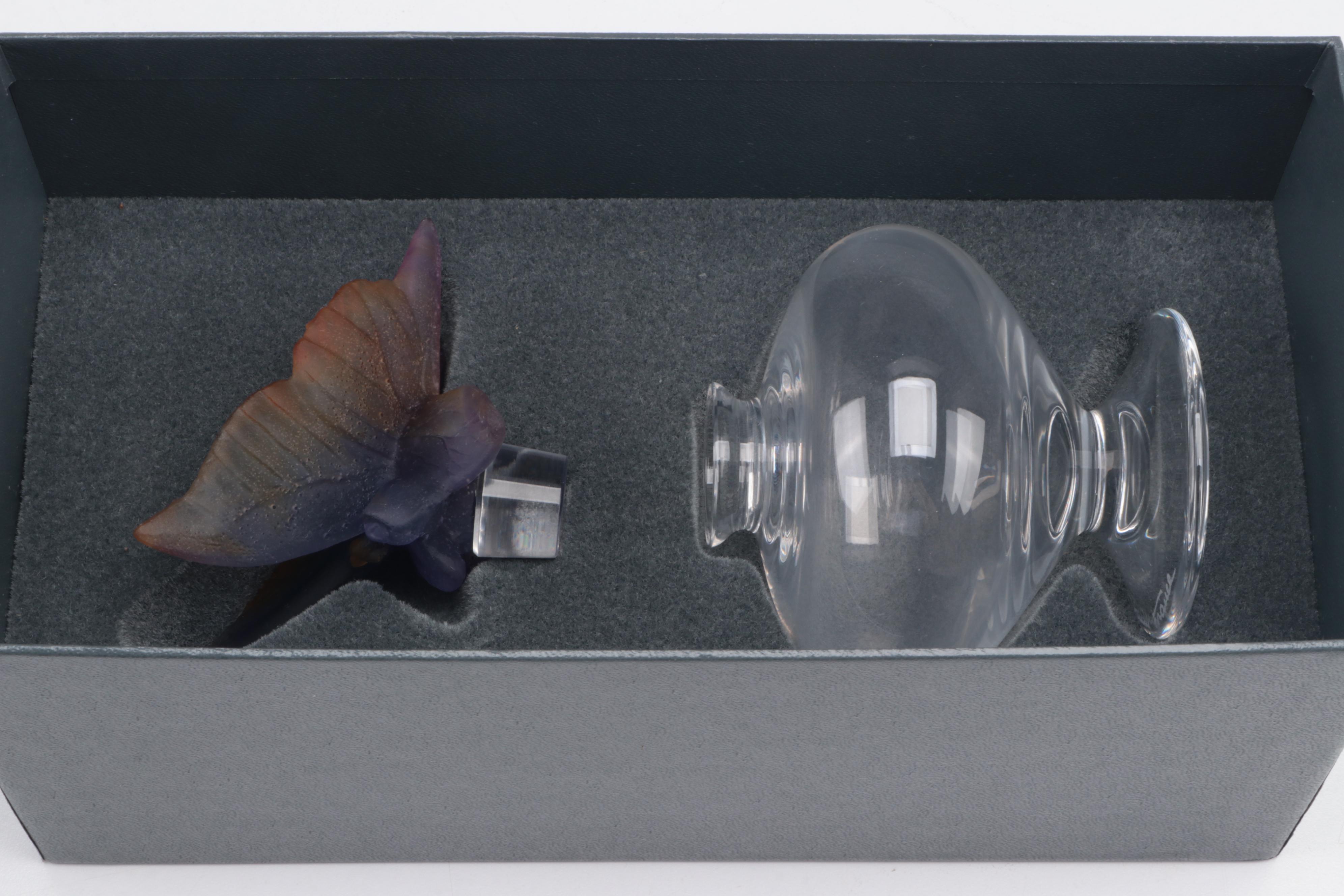 Daum Pate de Verre Butterfly Perfume Bottle with Box