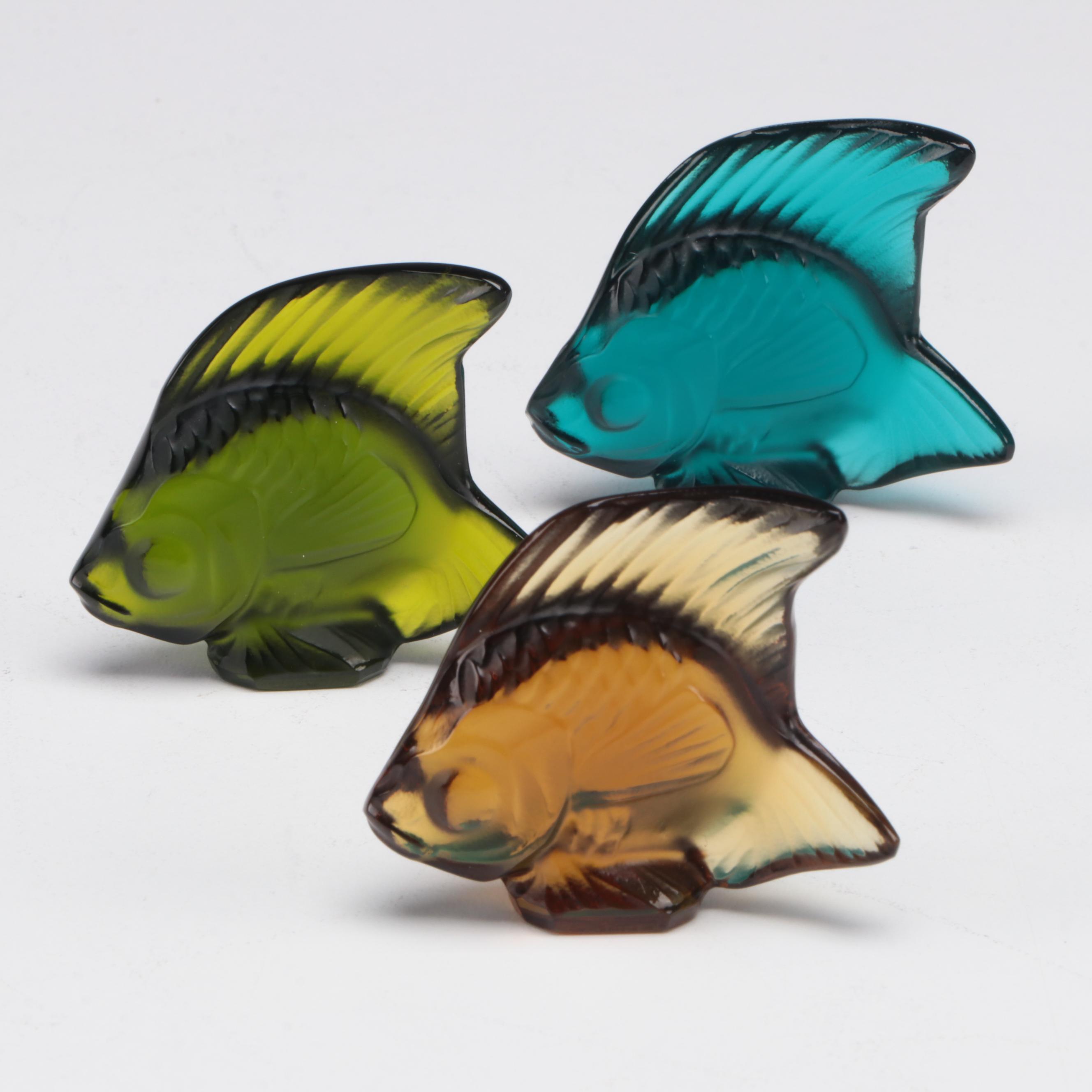 Lalique Crystal Fish Figurines