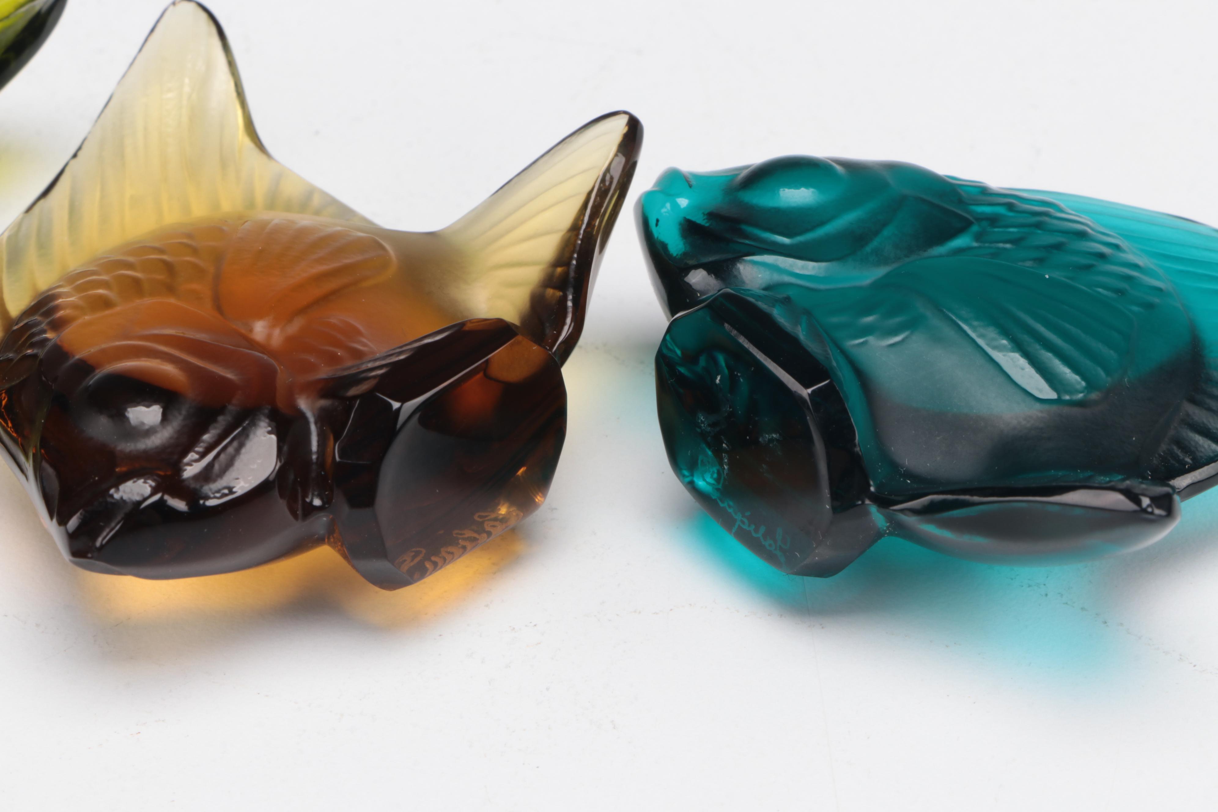 Lalique Crystal Fish Figurines