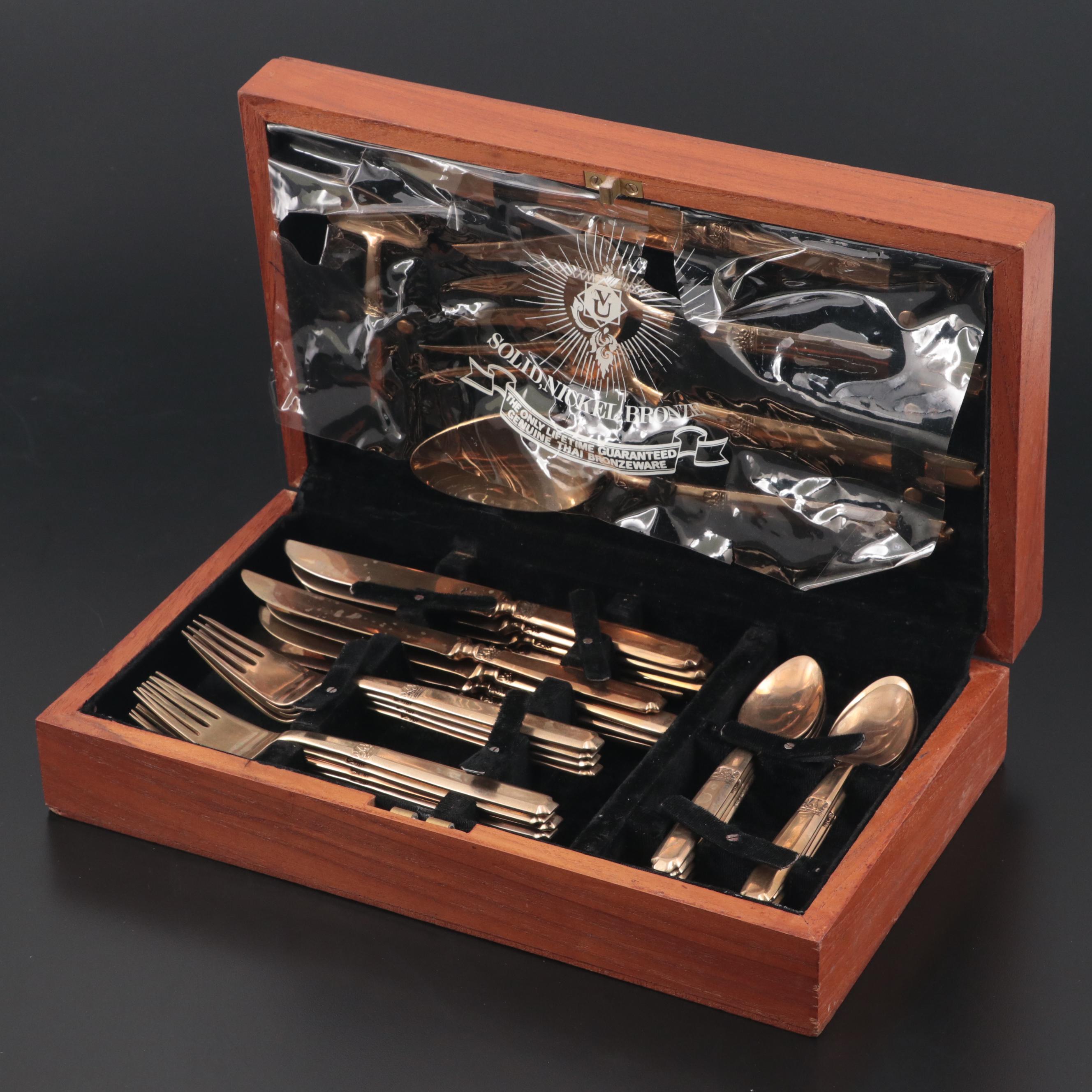 Thai Nickel Bronze King's Design Flatware EBTH