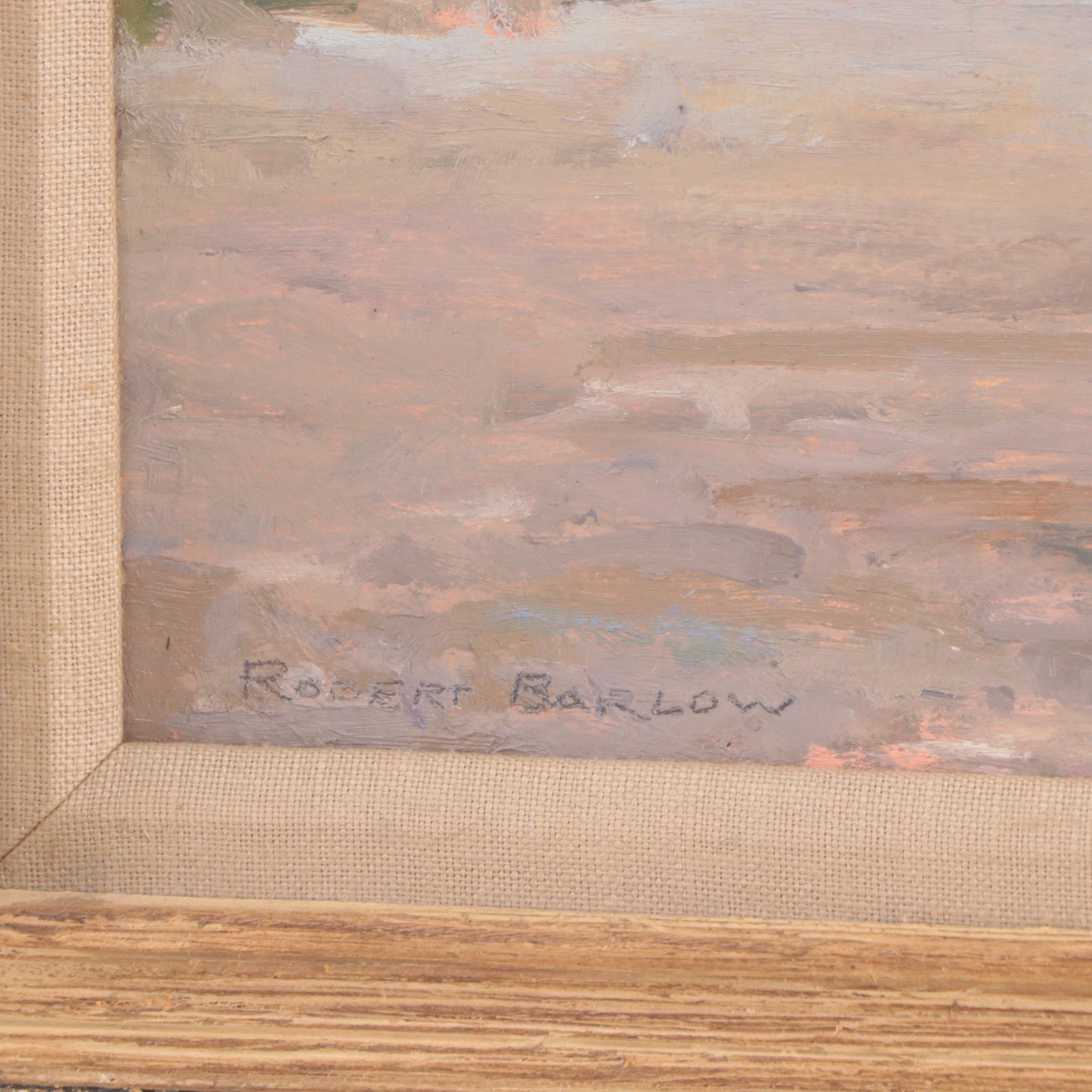 Bob Barlow Landscape Oil Painting of Powder River, 1979