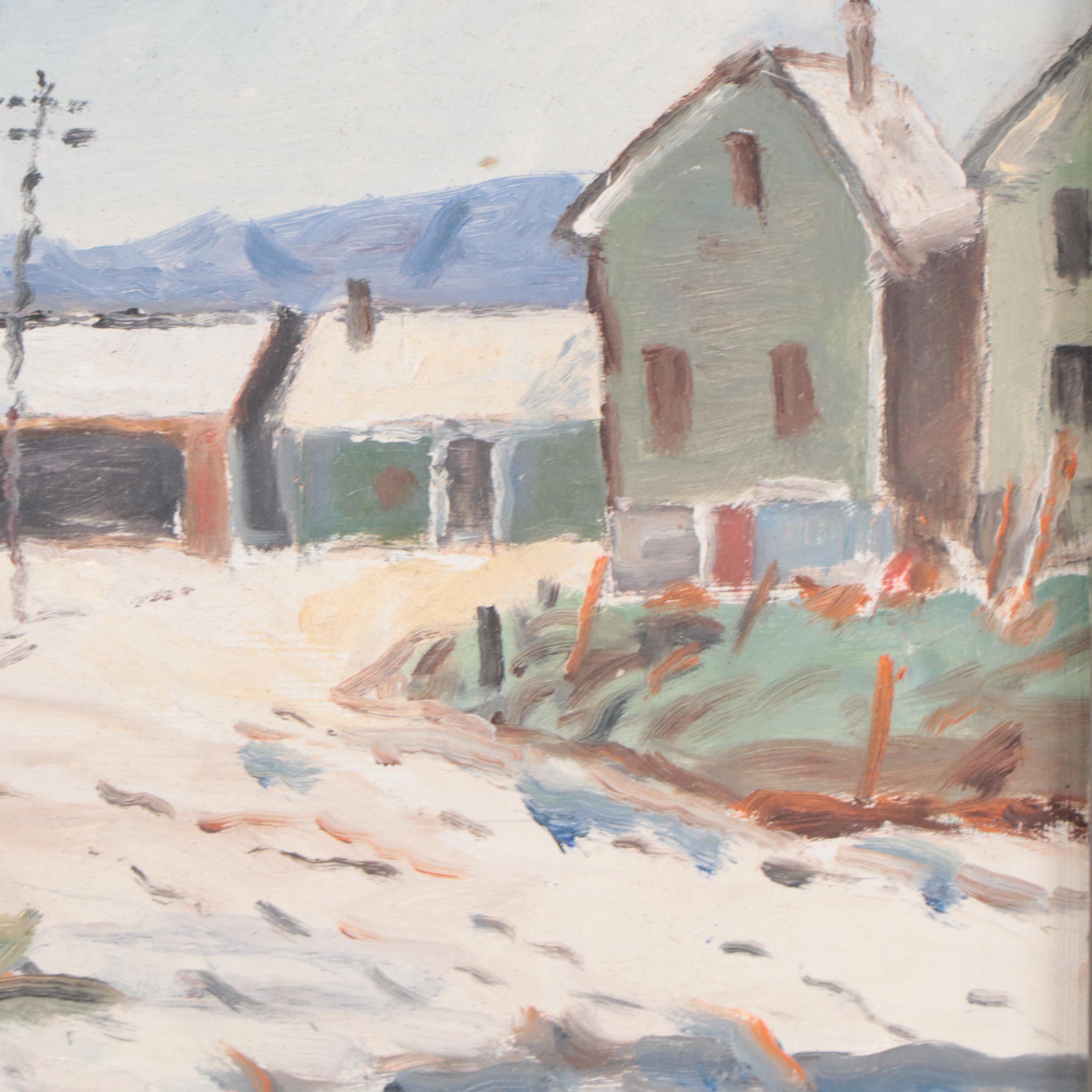 Bob Barlow Oil Painting of Winter Landscape