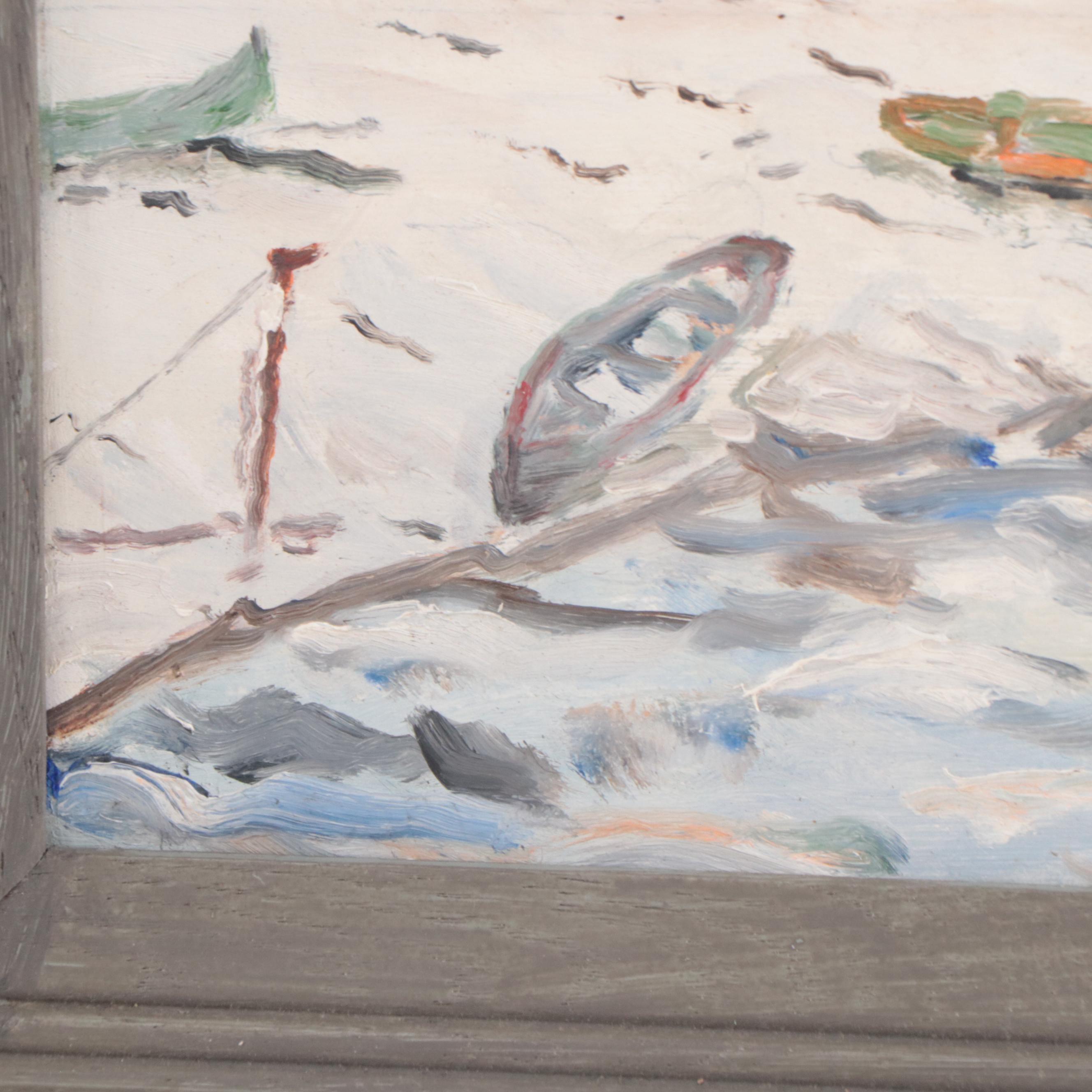 Bob Barlow Oil Painting of Winter Landscape