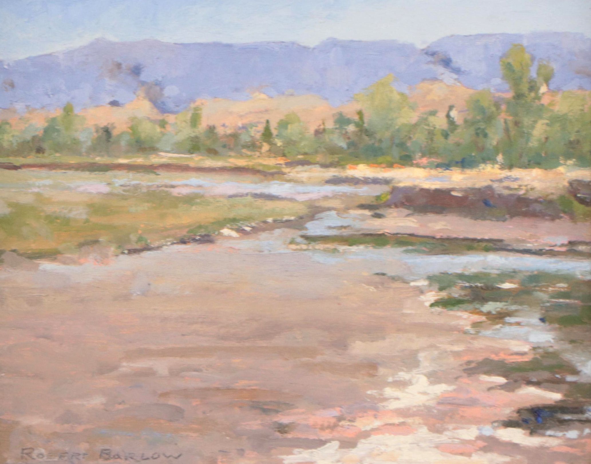 Bob Barlow Landscape Oil Painting of Powder River, 1979