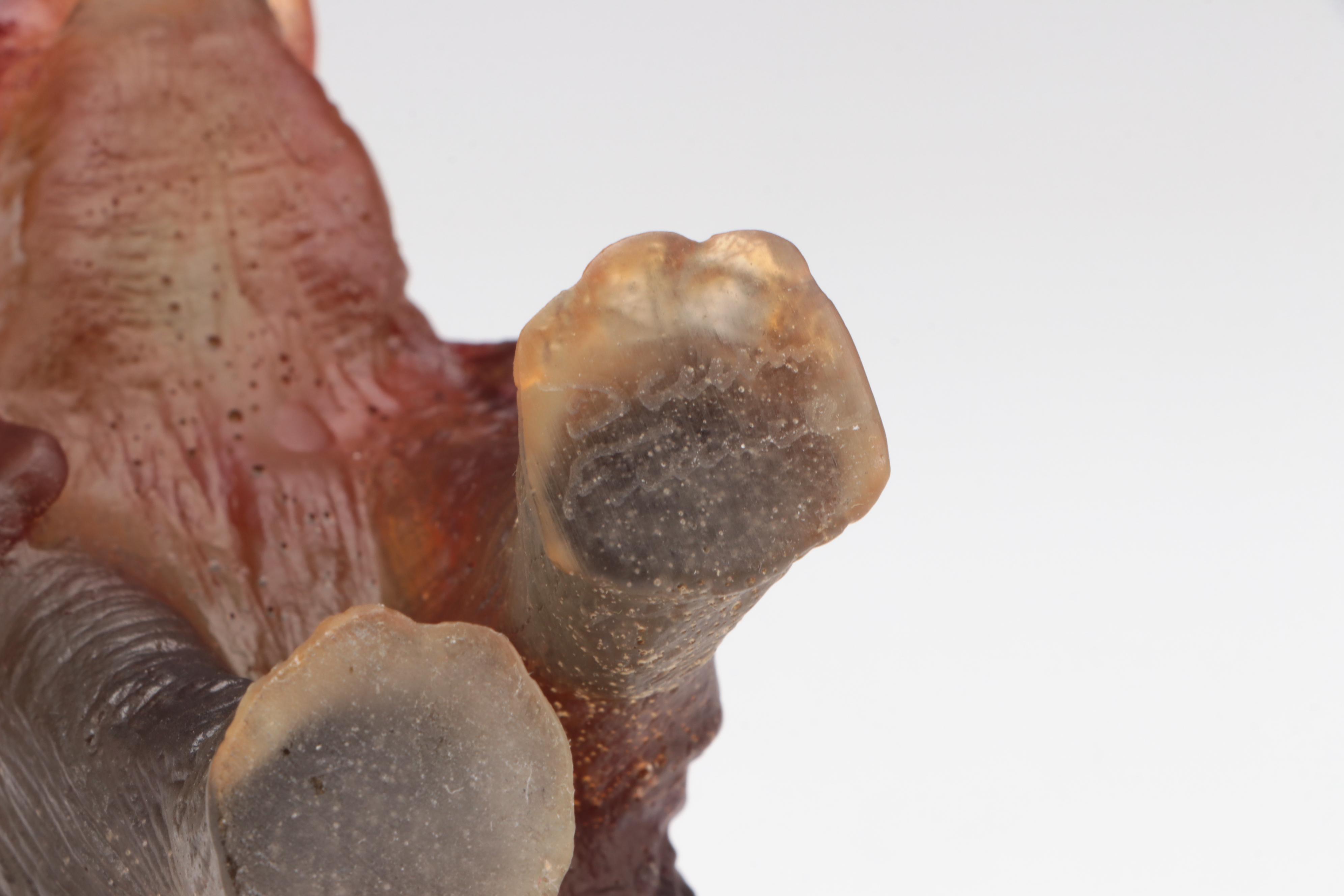 Daum Amber and Green Glass "Elephant" Figurine