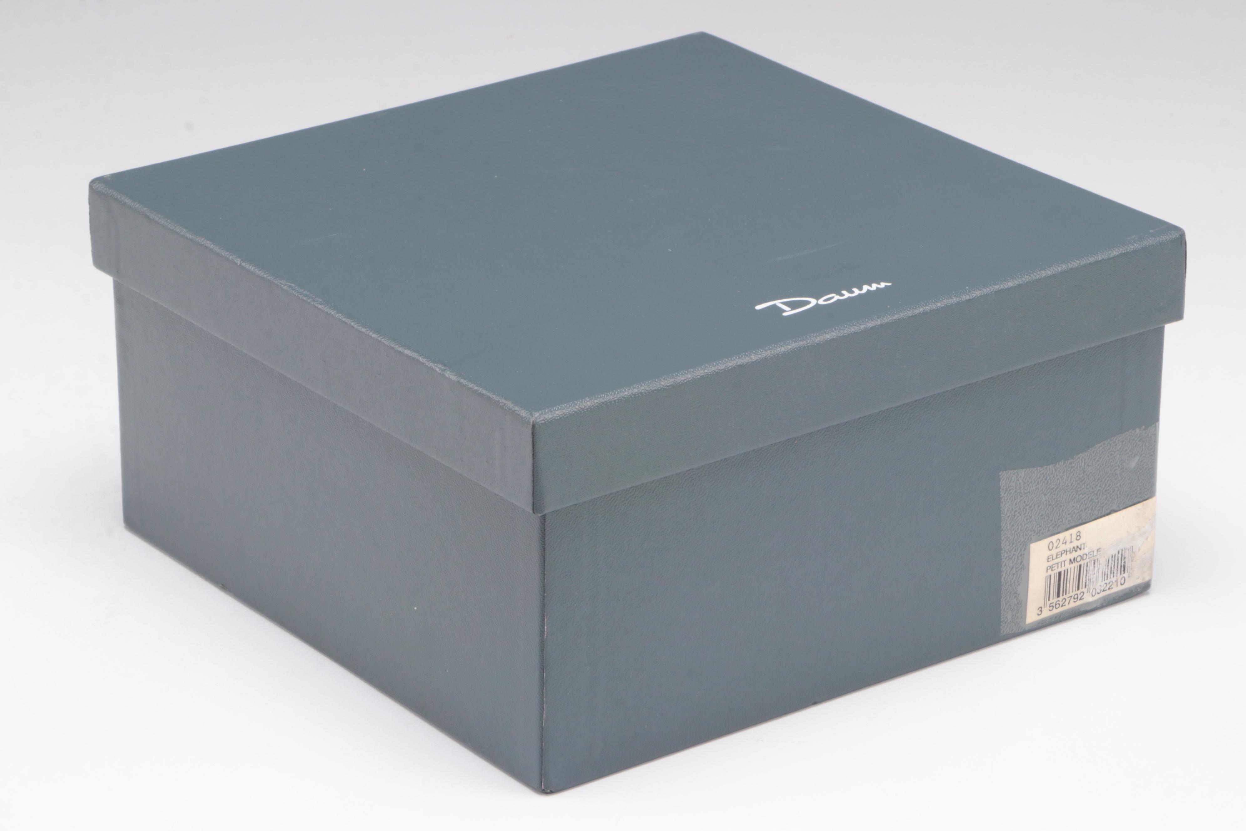 Daum Amber and Green Glass "Elephant" Figurine