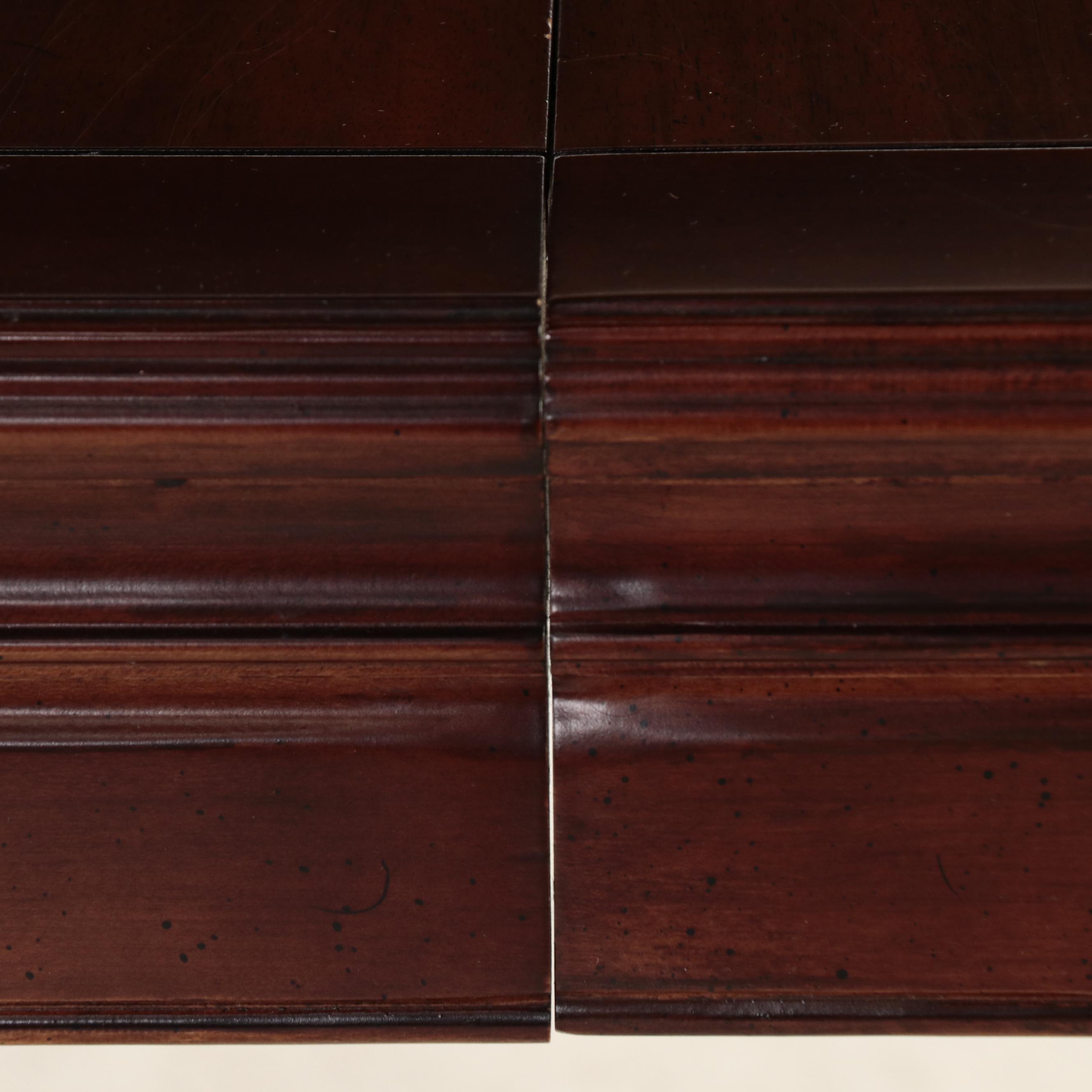 Henredon Chinese Style Hardwood Extension Dining Table and Six Chairs