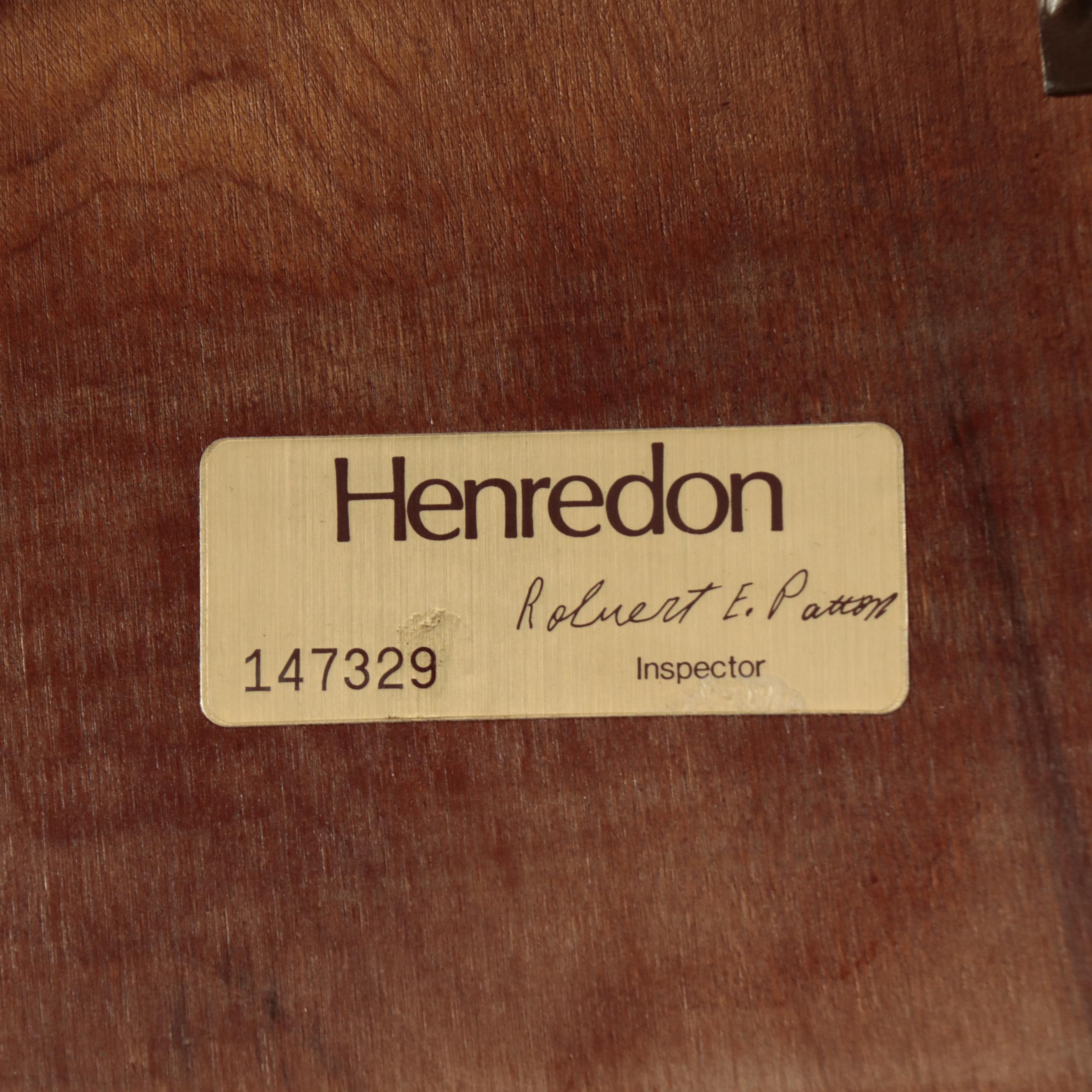 Henredon Chinese Style Hardwood Extension Dining Table and Six Chairs