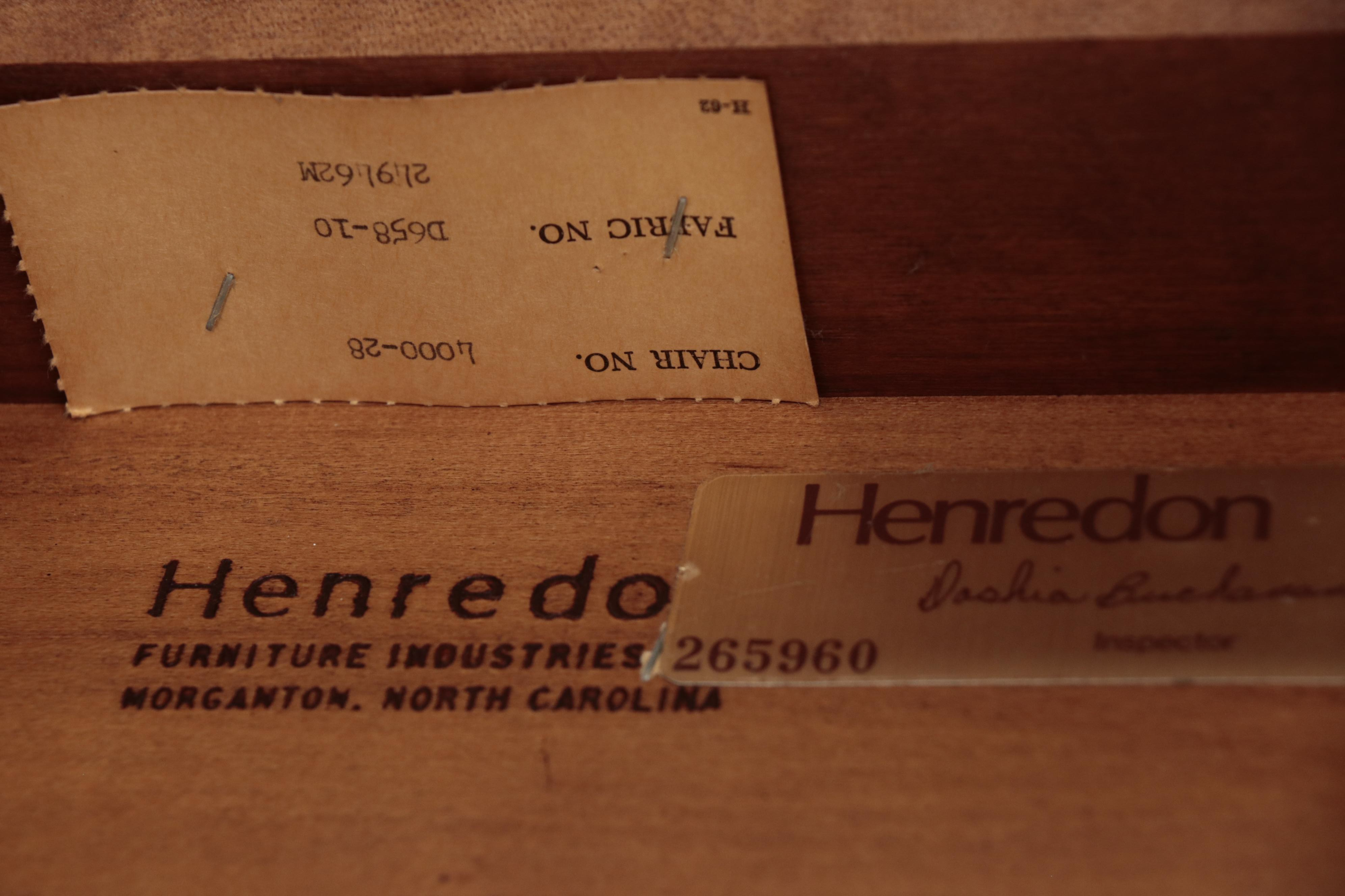 Henredon Chinese Style Hardwood Extension Dining Table and Six Chairs