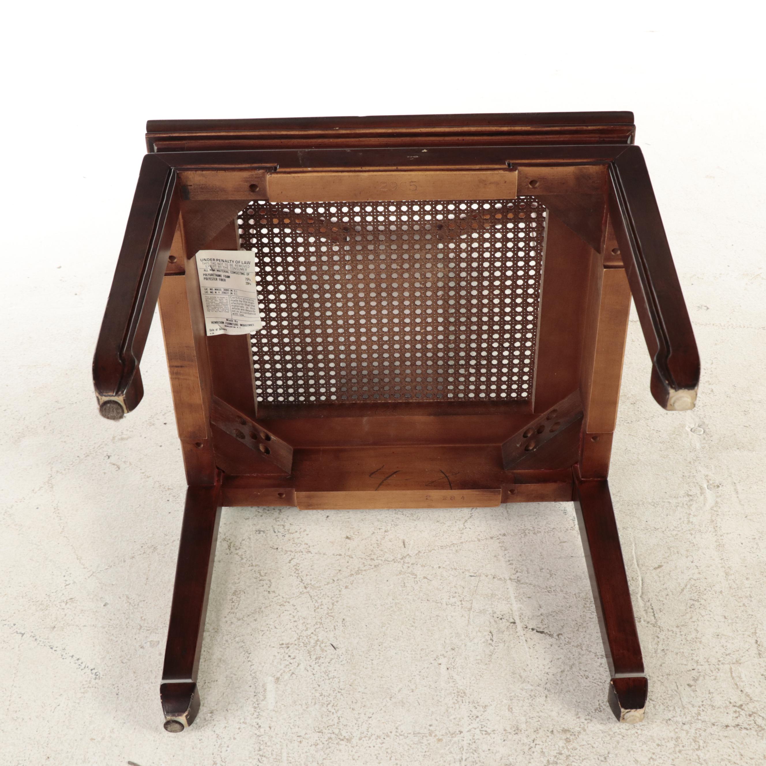 Henredon Chinese Style Hardwood Extension Dining Table and Six Chairs