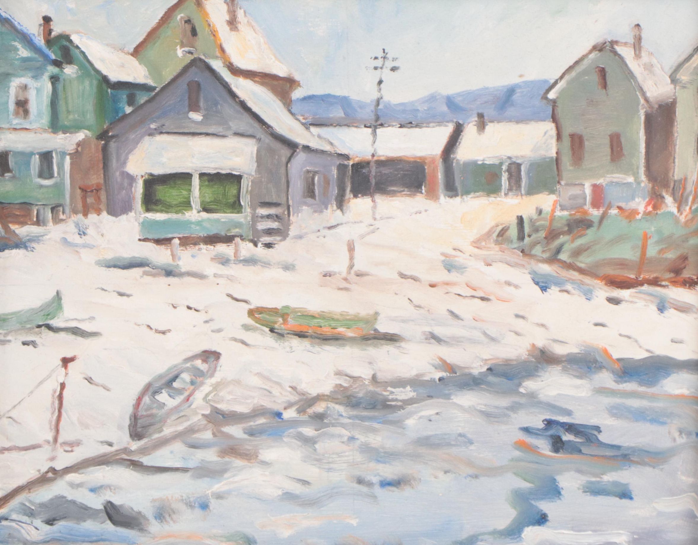 Bob Barlow Oil Painting of Winter Landscape