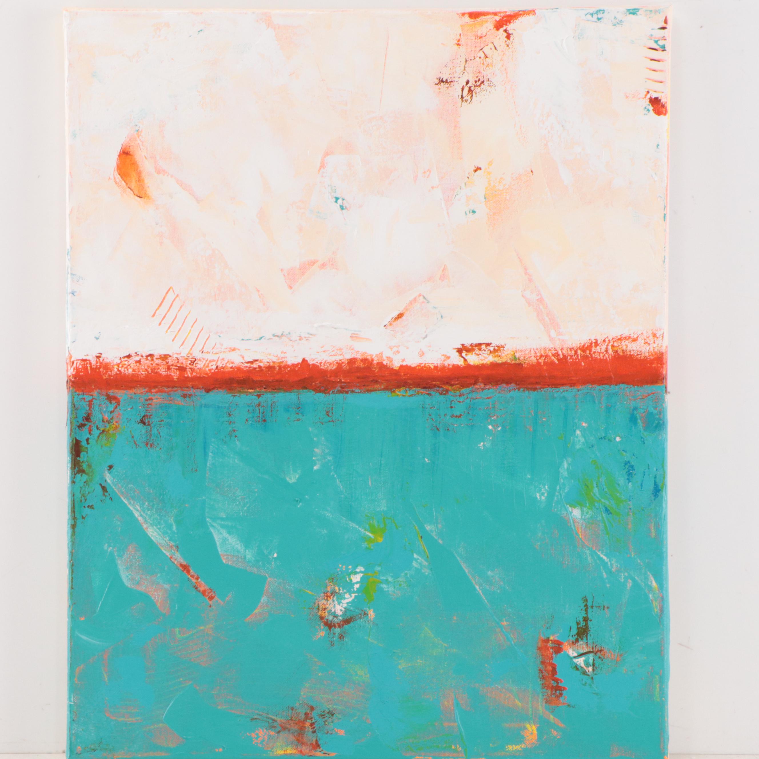 Sanna Abstract Acrylic Painting "Sea Foam," 2023