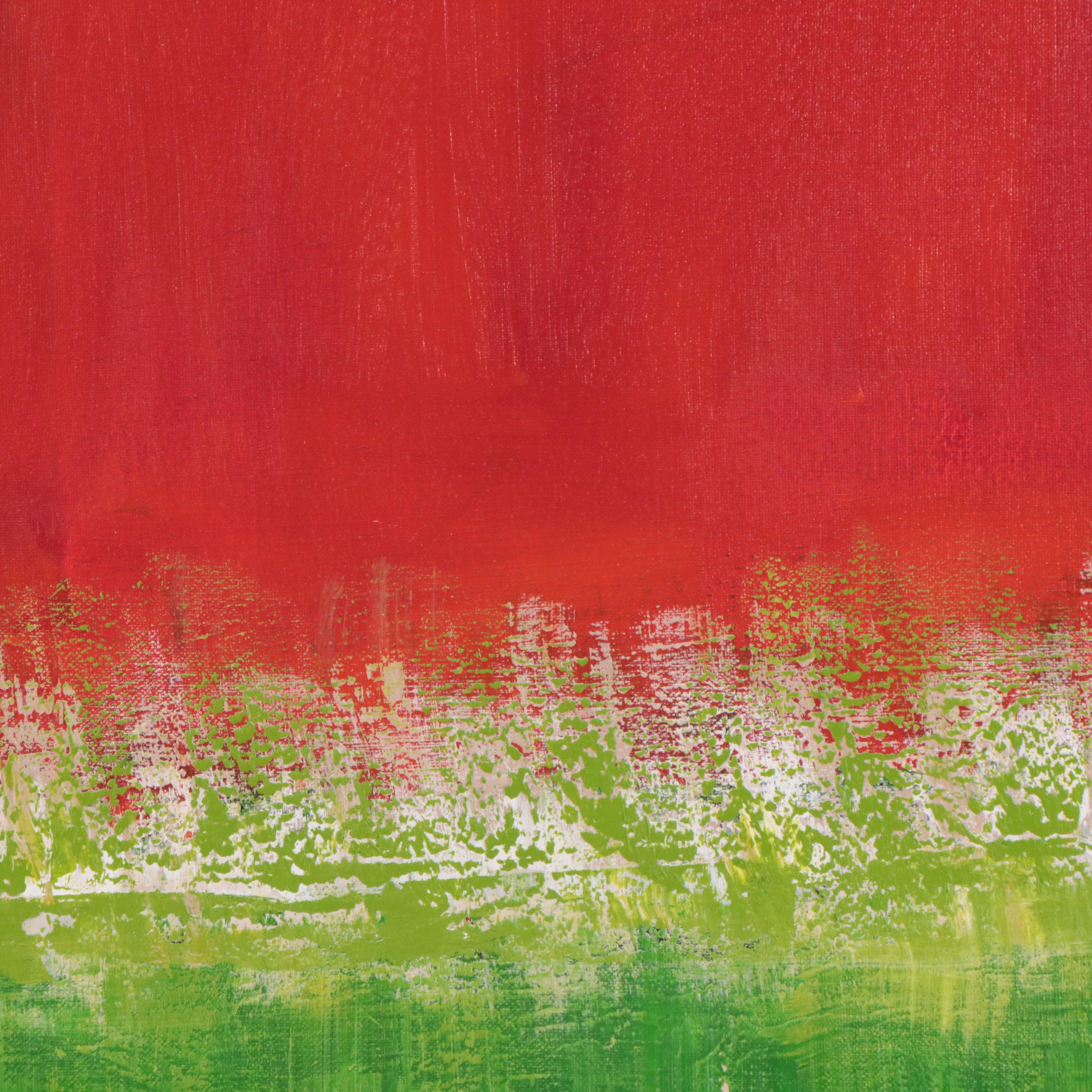 Sanna Abstract Acrylic Painting "Green Field," 2023