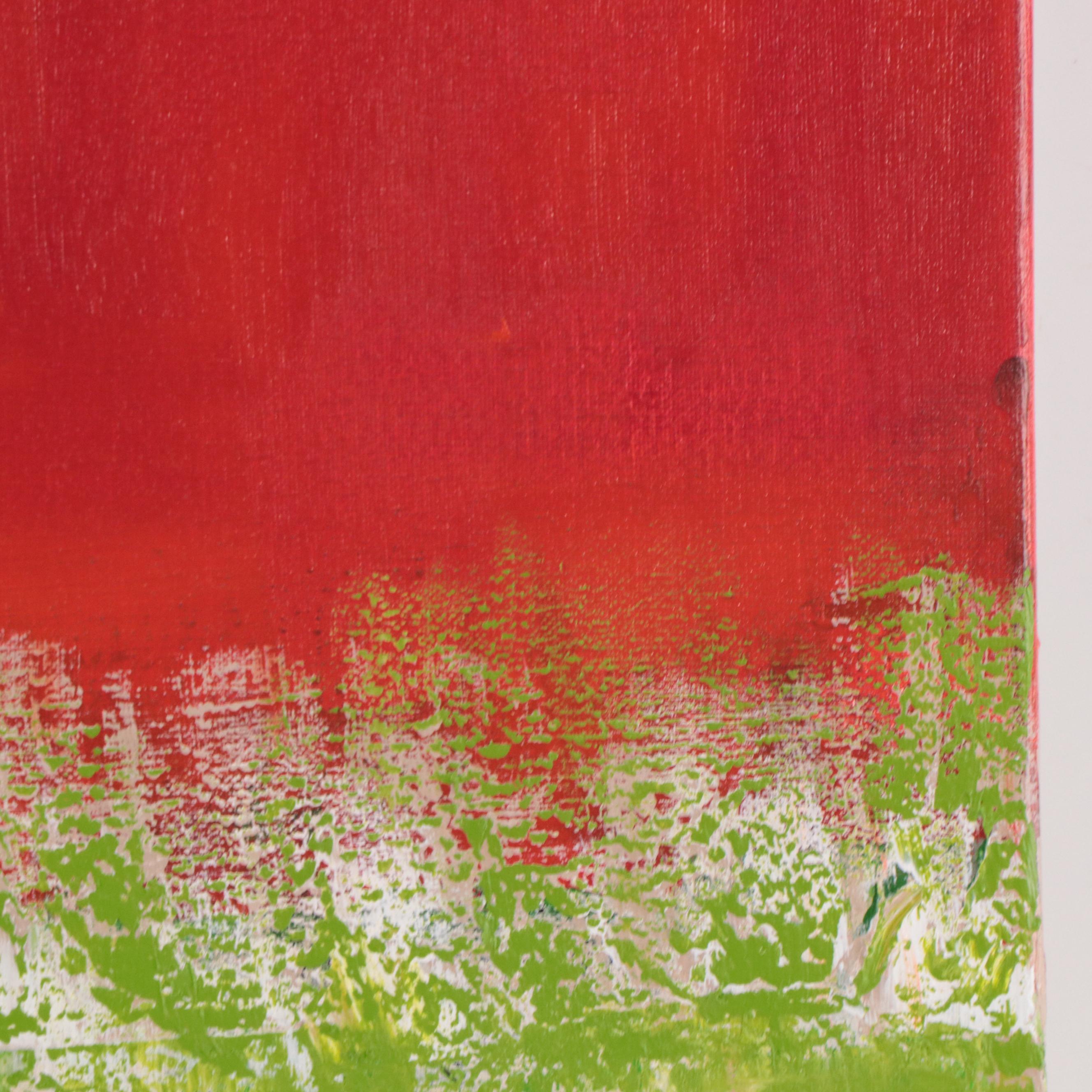 Sanna Abstract Acrylic Painting "Green Field," 2023