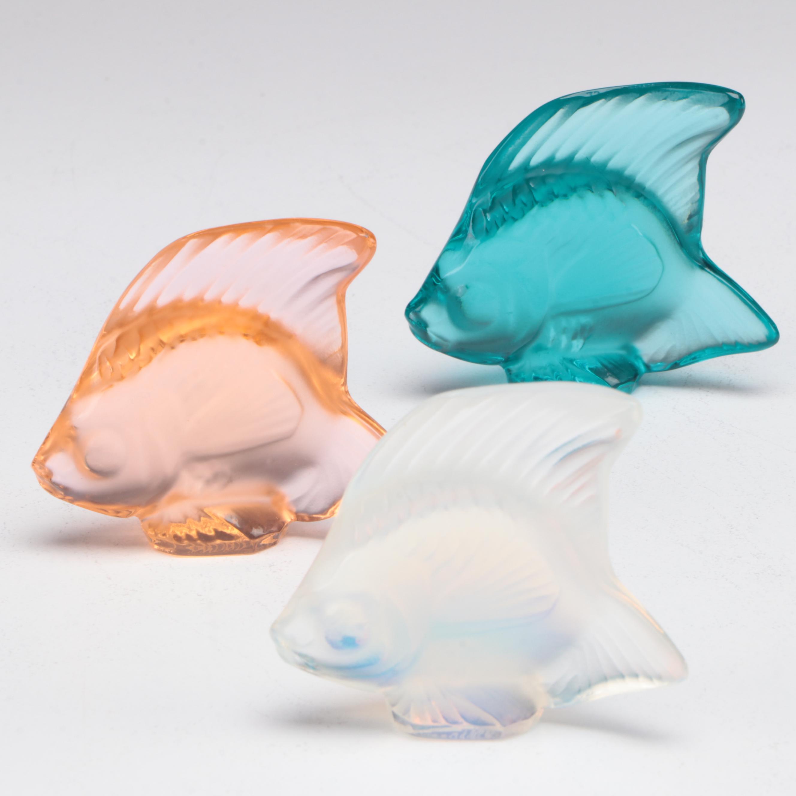 Lalique Crystal Fish Figurines