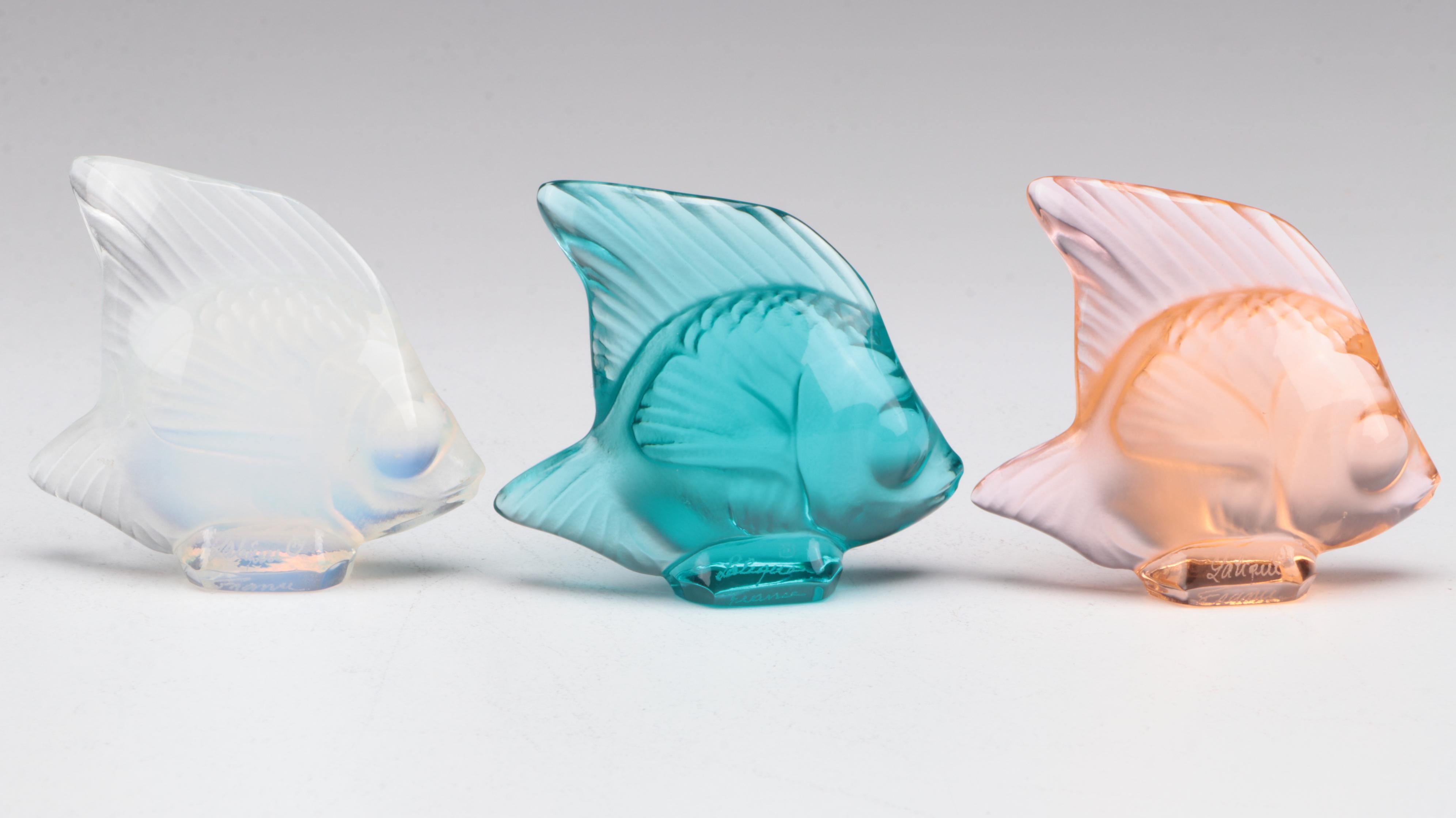 Lalique Crystal Fish Figurines