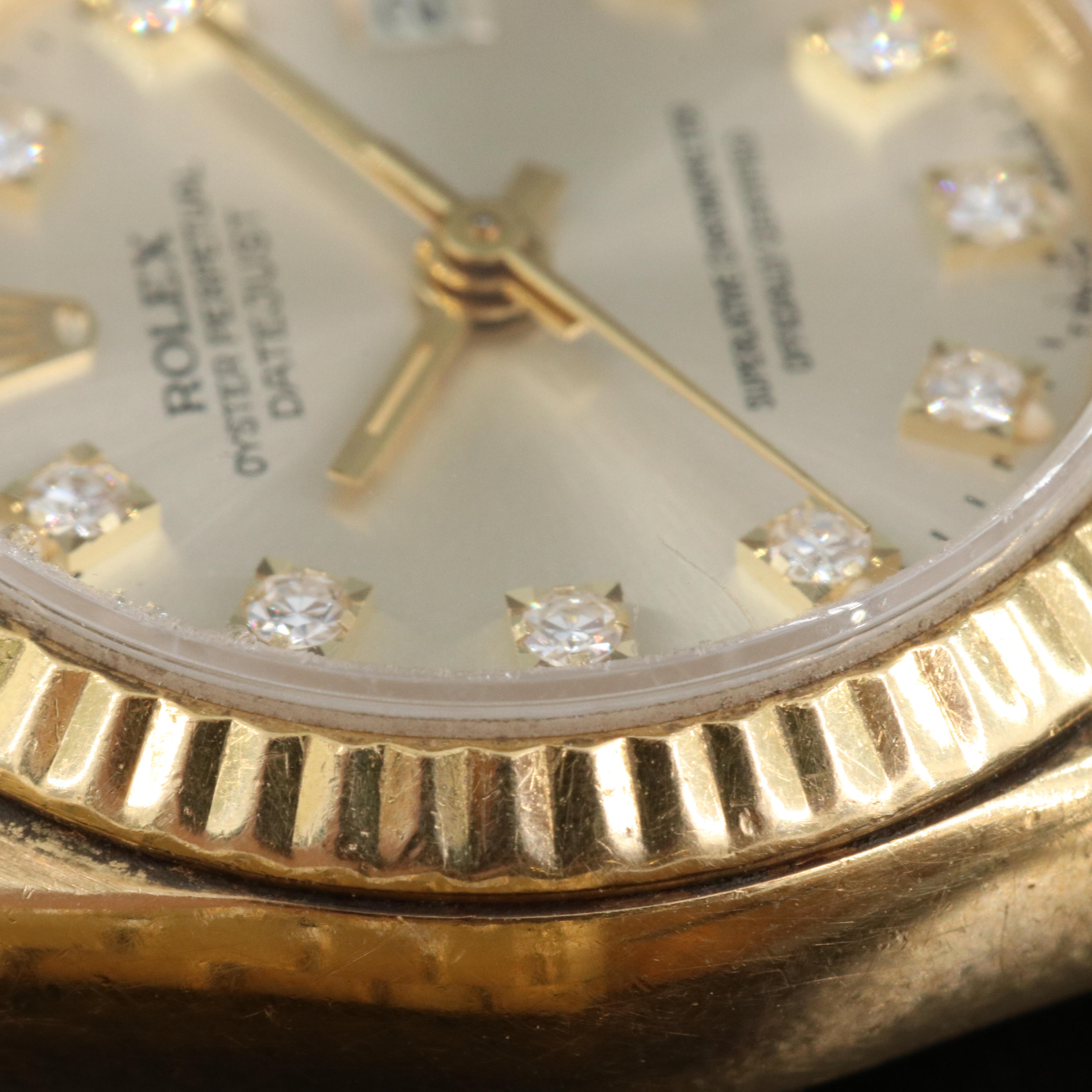 1982 Rolex Custom Diamond Dial Datejust Watch