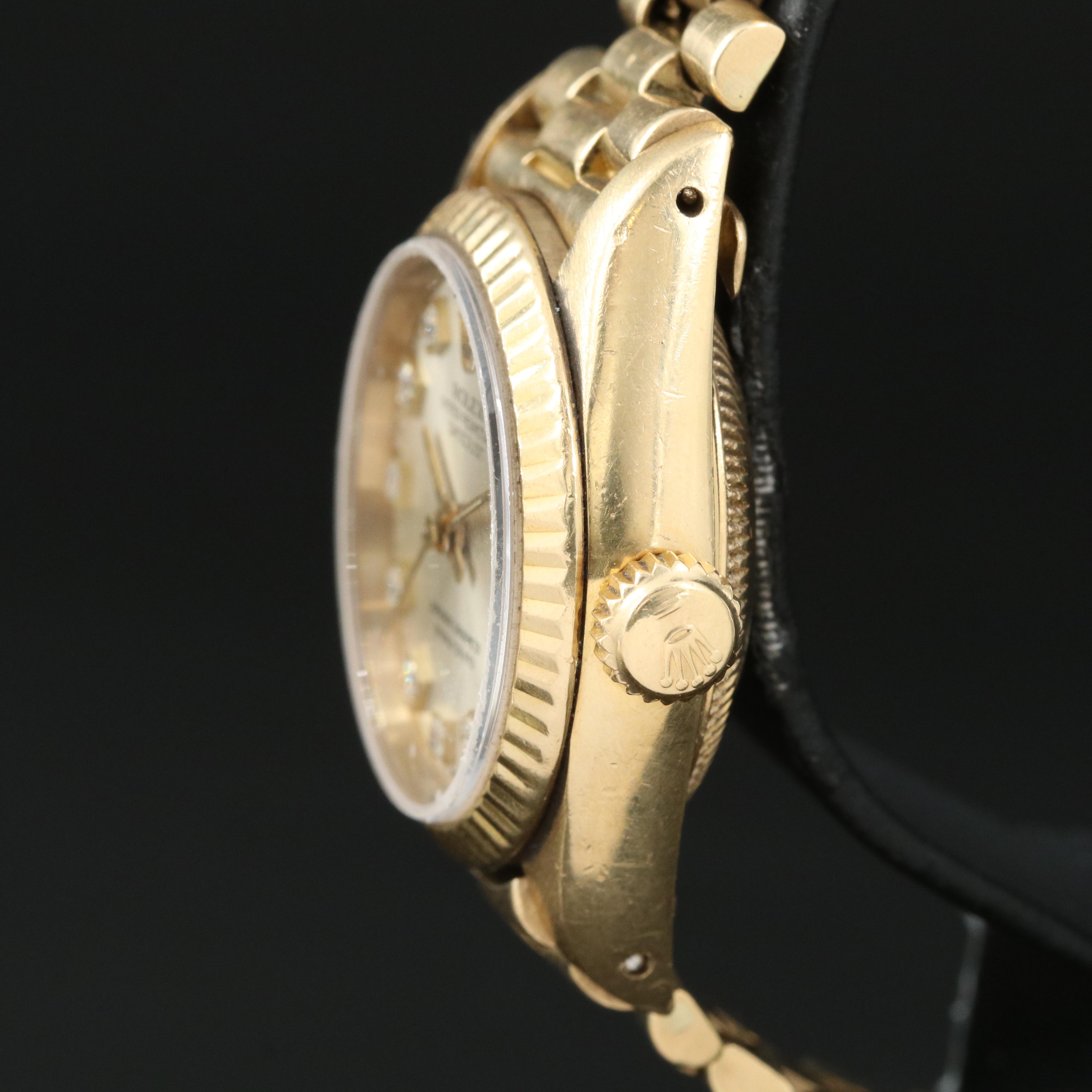 1982 Rolex Custom Diamond Dial Datejust Watch