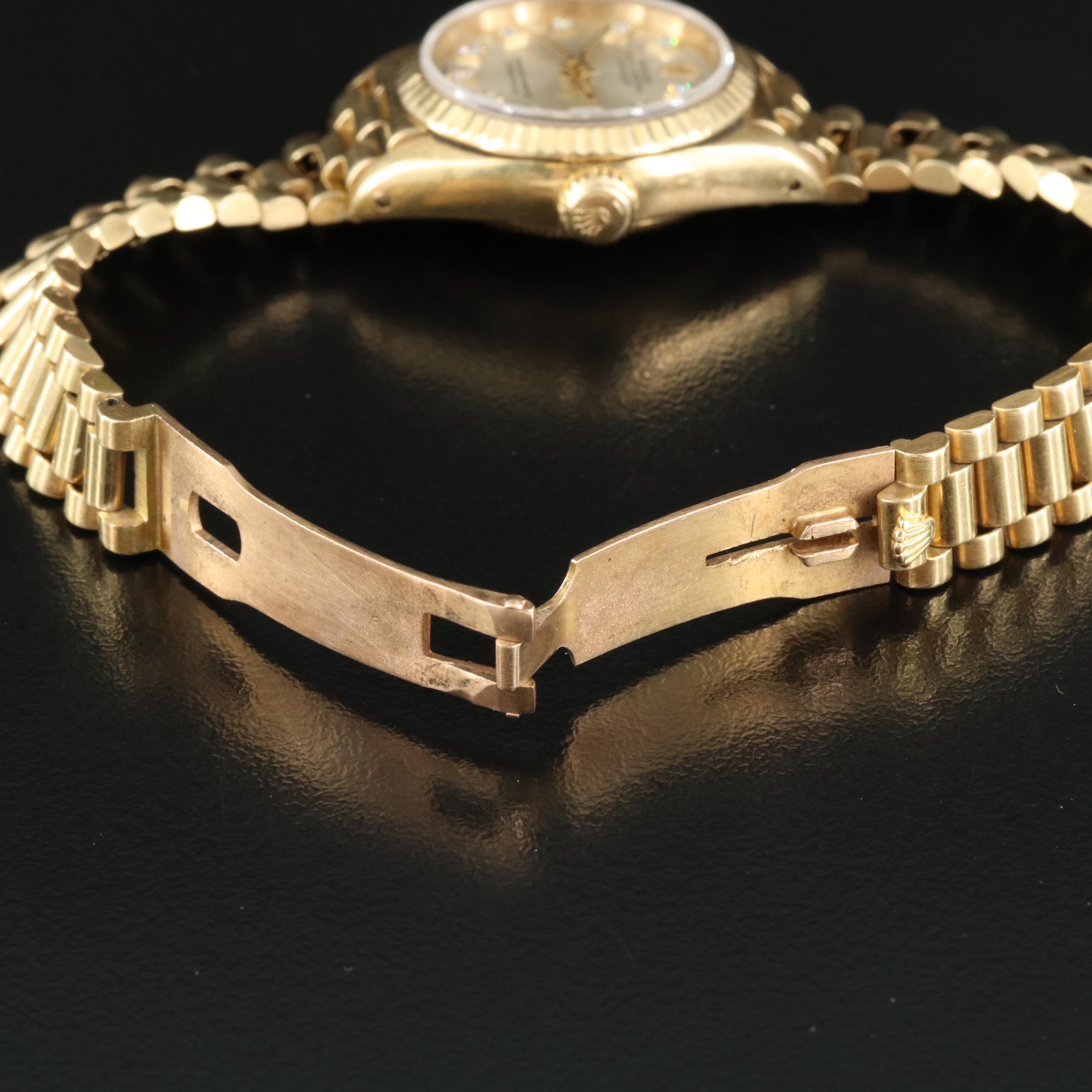 1982 Rolex Custom Diamond Dial Datejust Watch